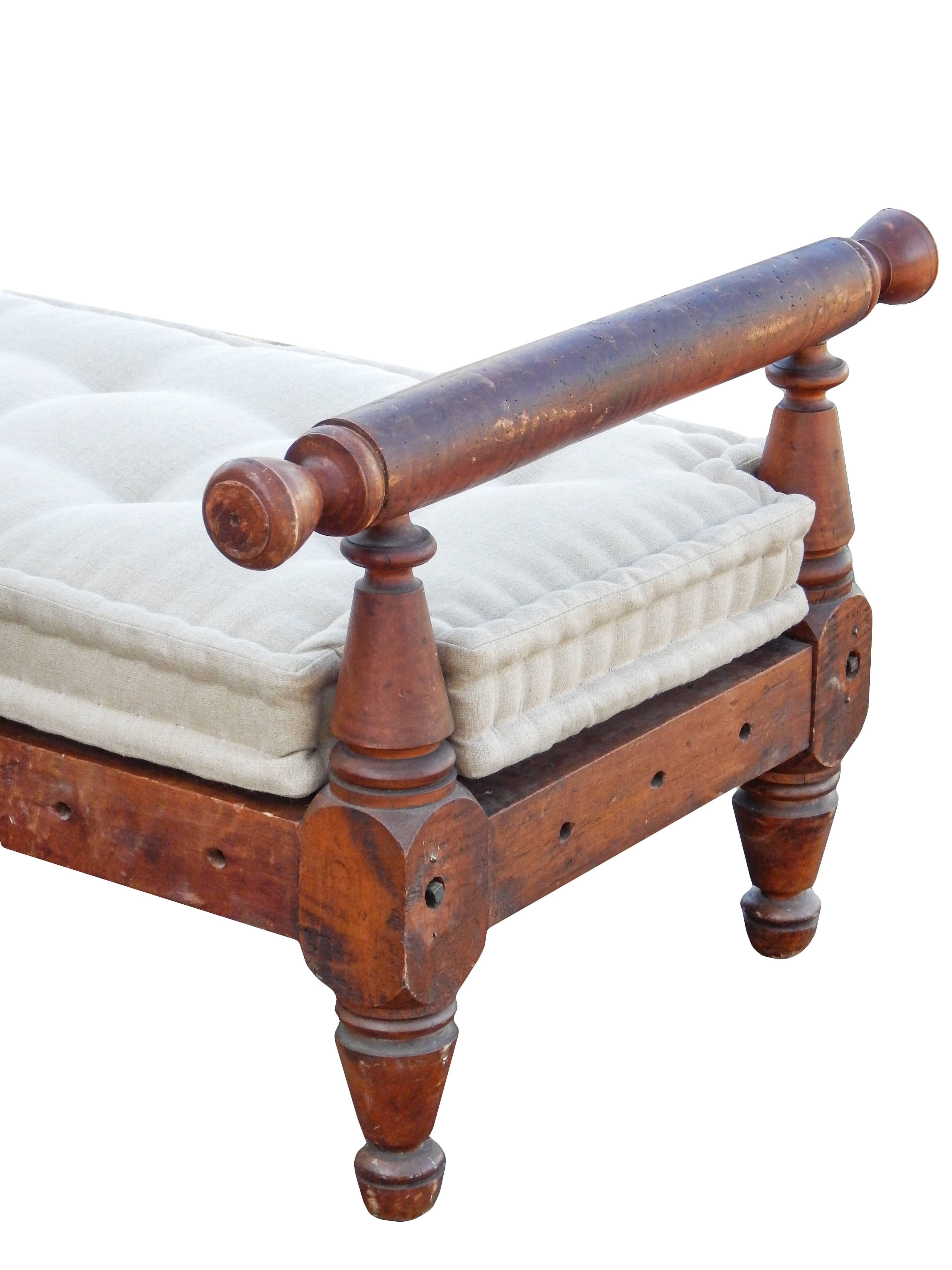 Antique Workman’S Bed with Custom French Mattress For Sale 1