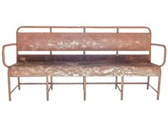 Long Industrial Train Depot Bench
