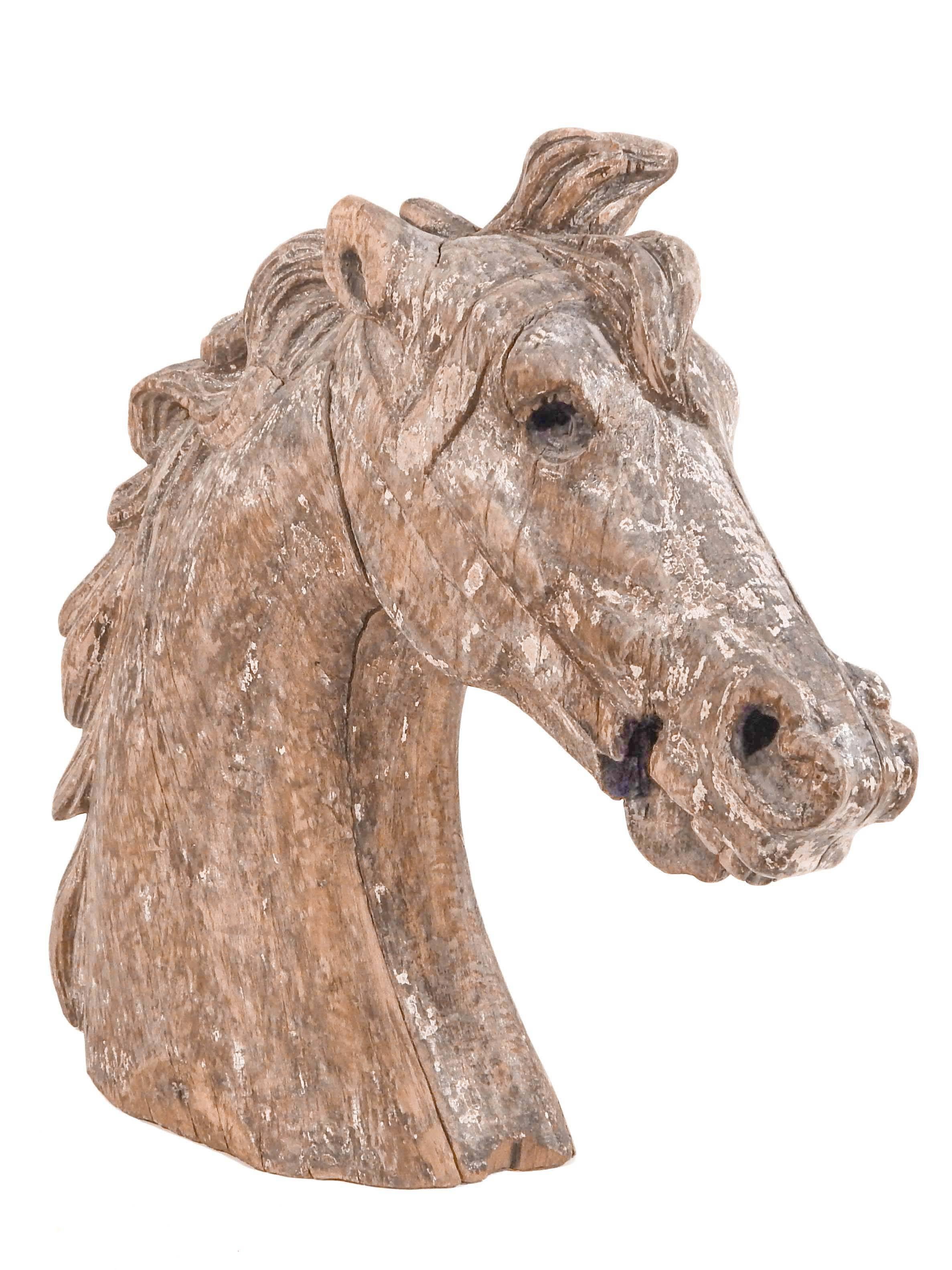 American Carved Carousel Horse Head For Sale