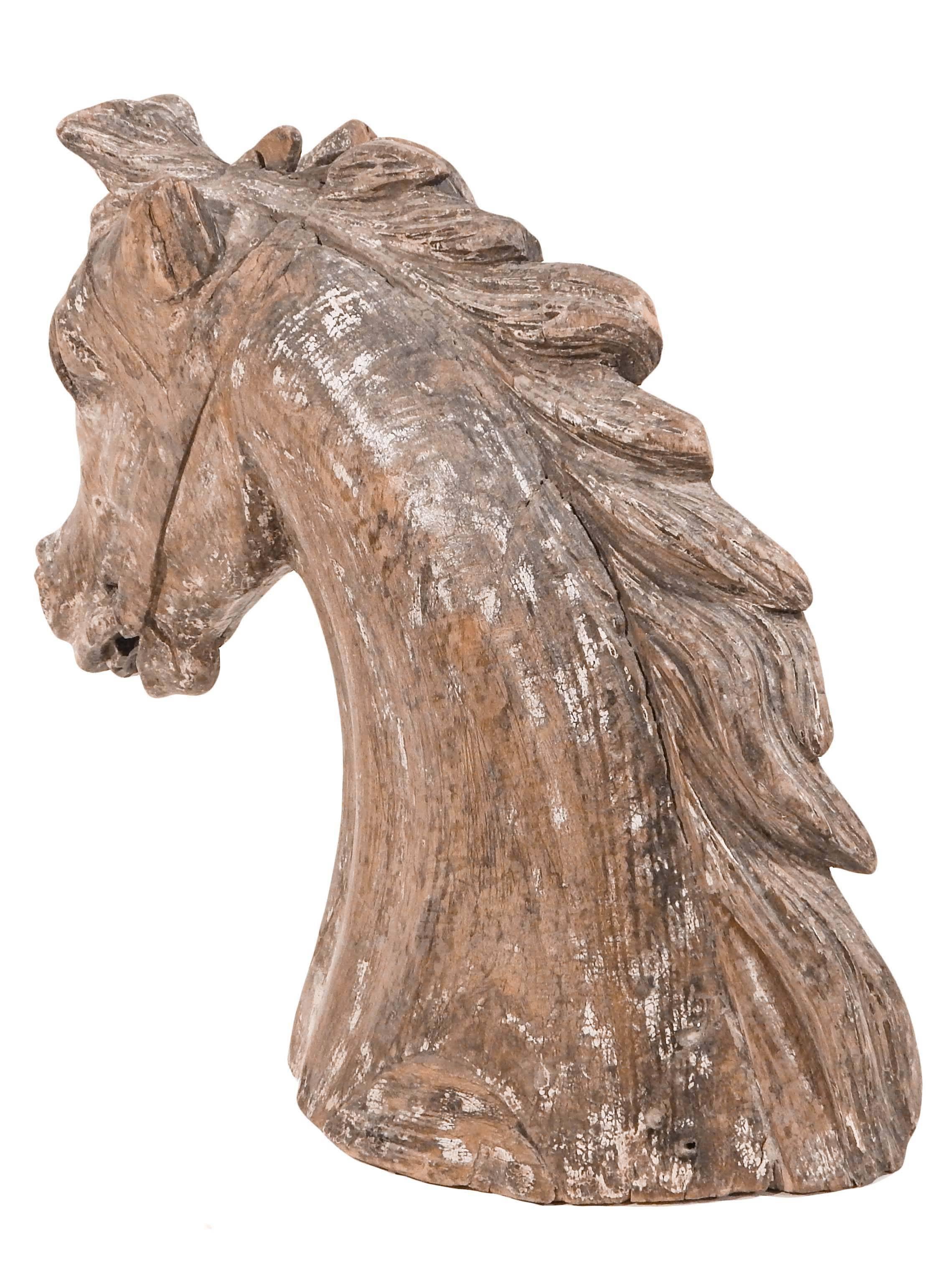 Wood Carved Carousel Horse Head For Sale