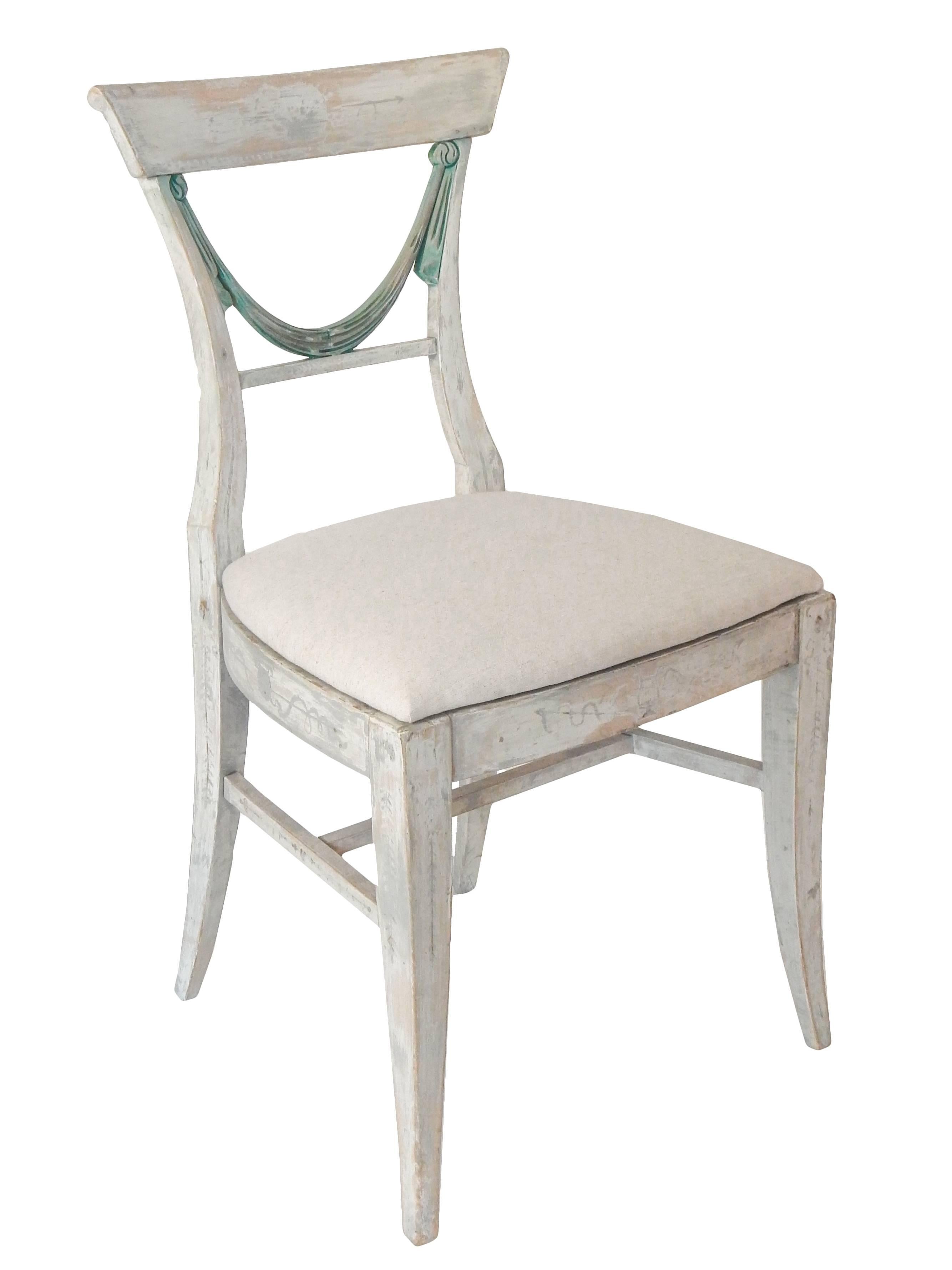 Gustavian Set of Four Swedish Dining Chairs For Sale