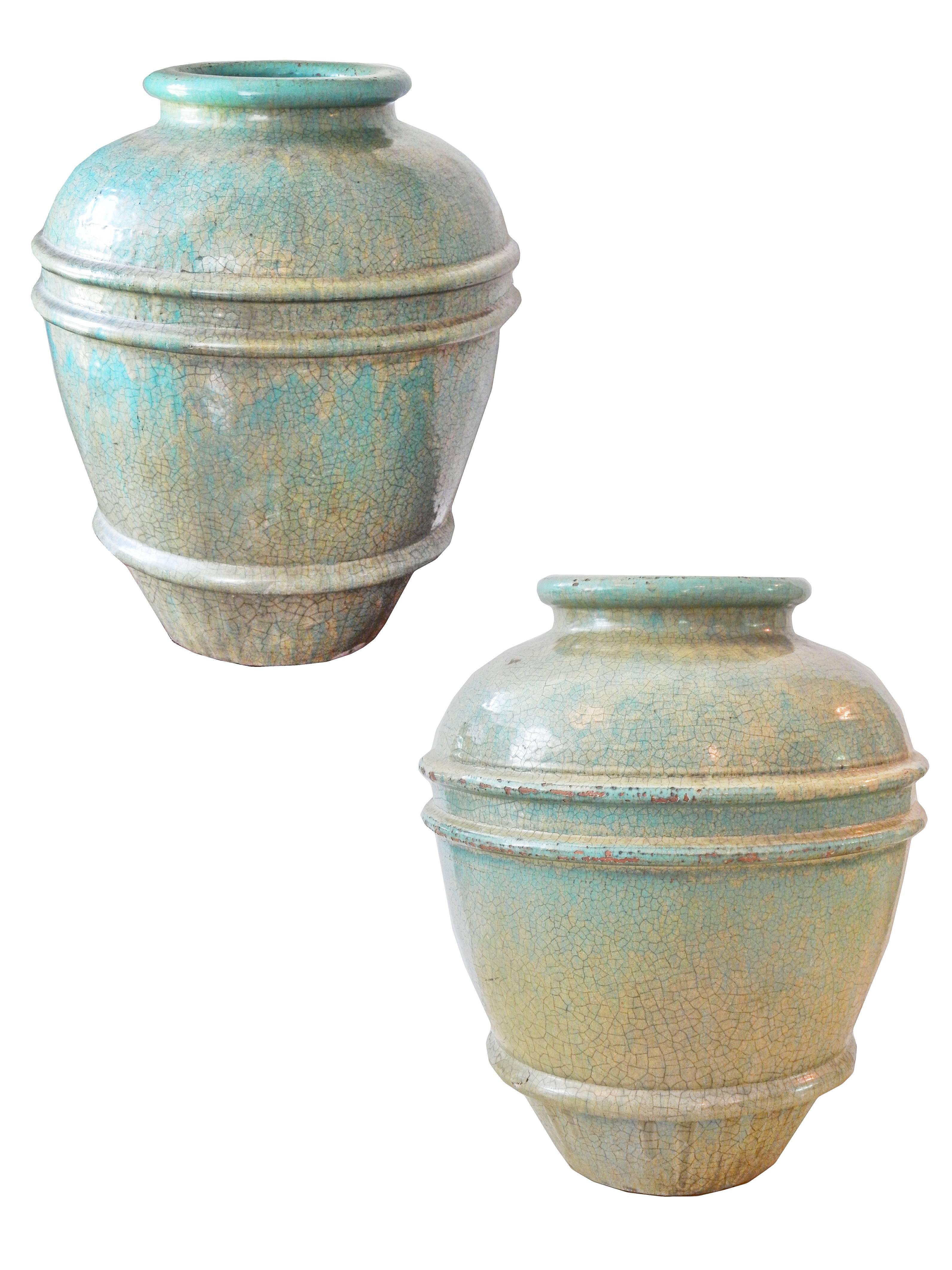 American Pair of Large Urn Planters in the Manner of Galloway For Sale