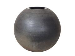 Huge Cenedese Murano Black Scavo Glass Vase