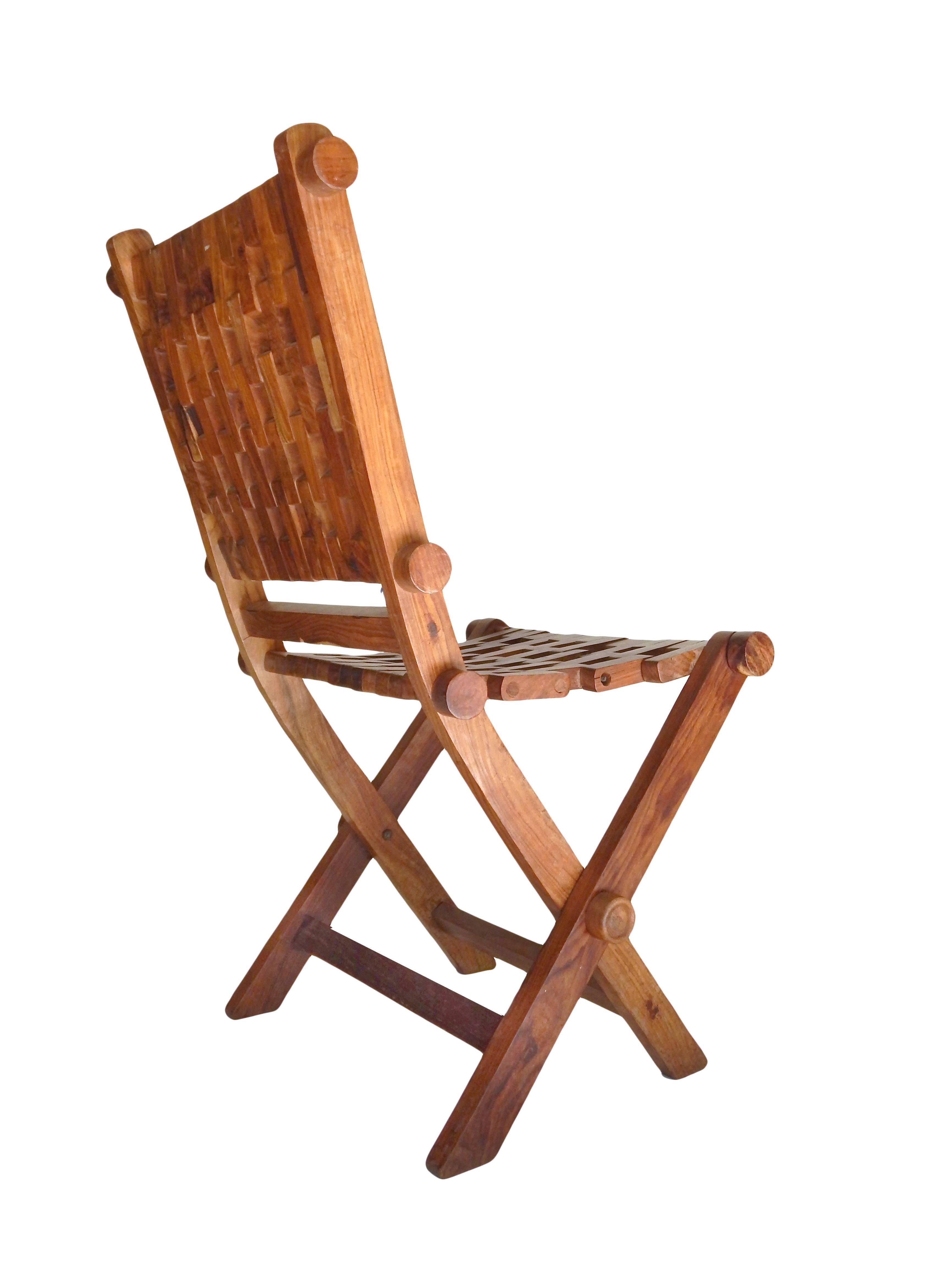 20th Century Great Pair of Handmade Folding Chairs