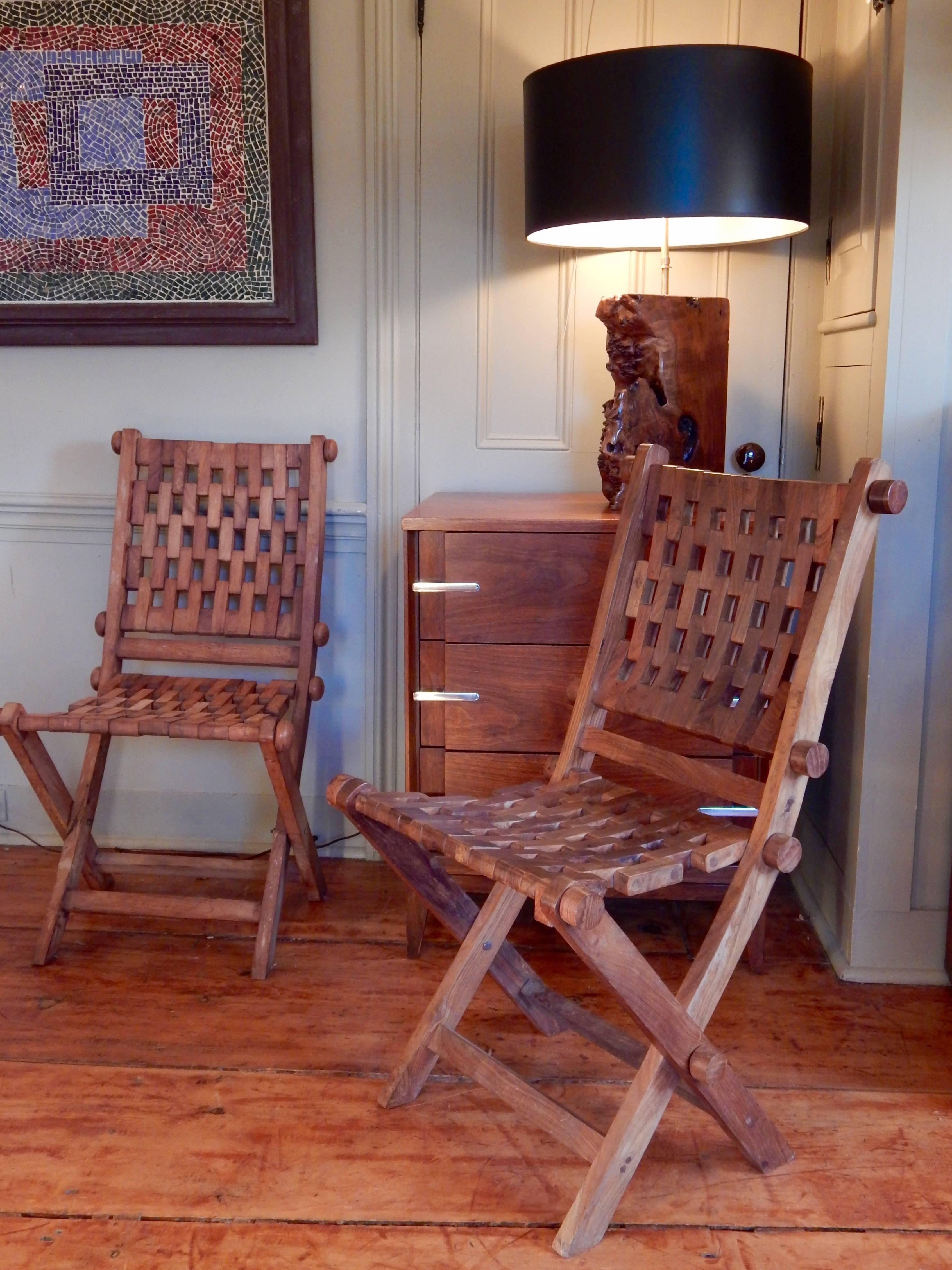Great Pair of Handmade Folding Chairs 5