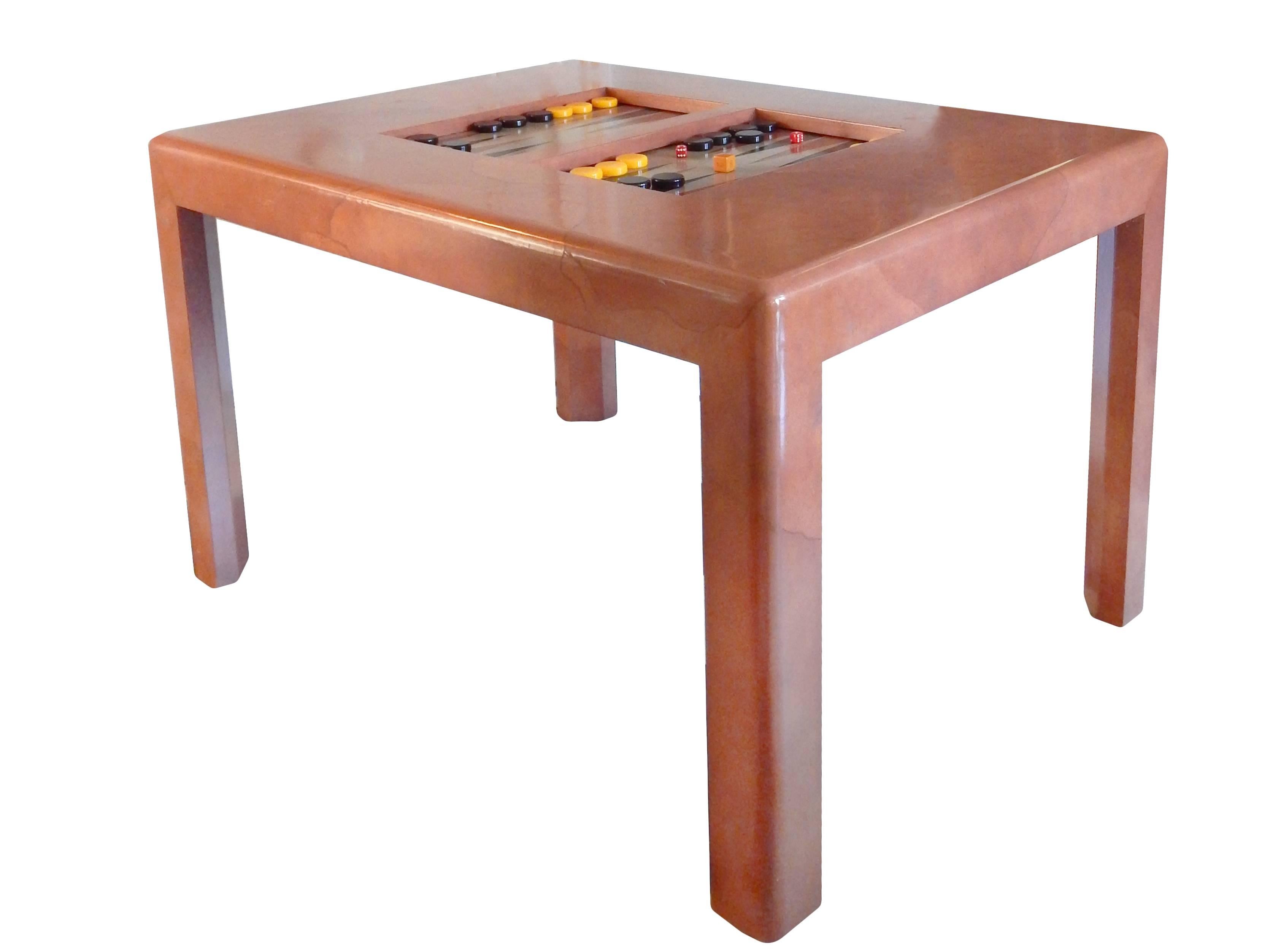 Mid-Century Modern Karl Springer Goatskin Backgammon Table For Sale