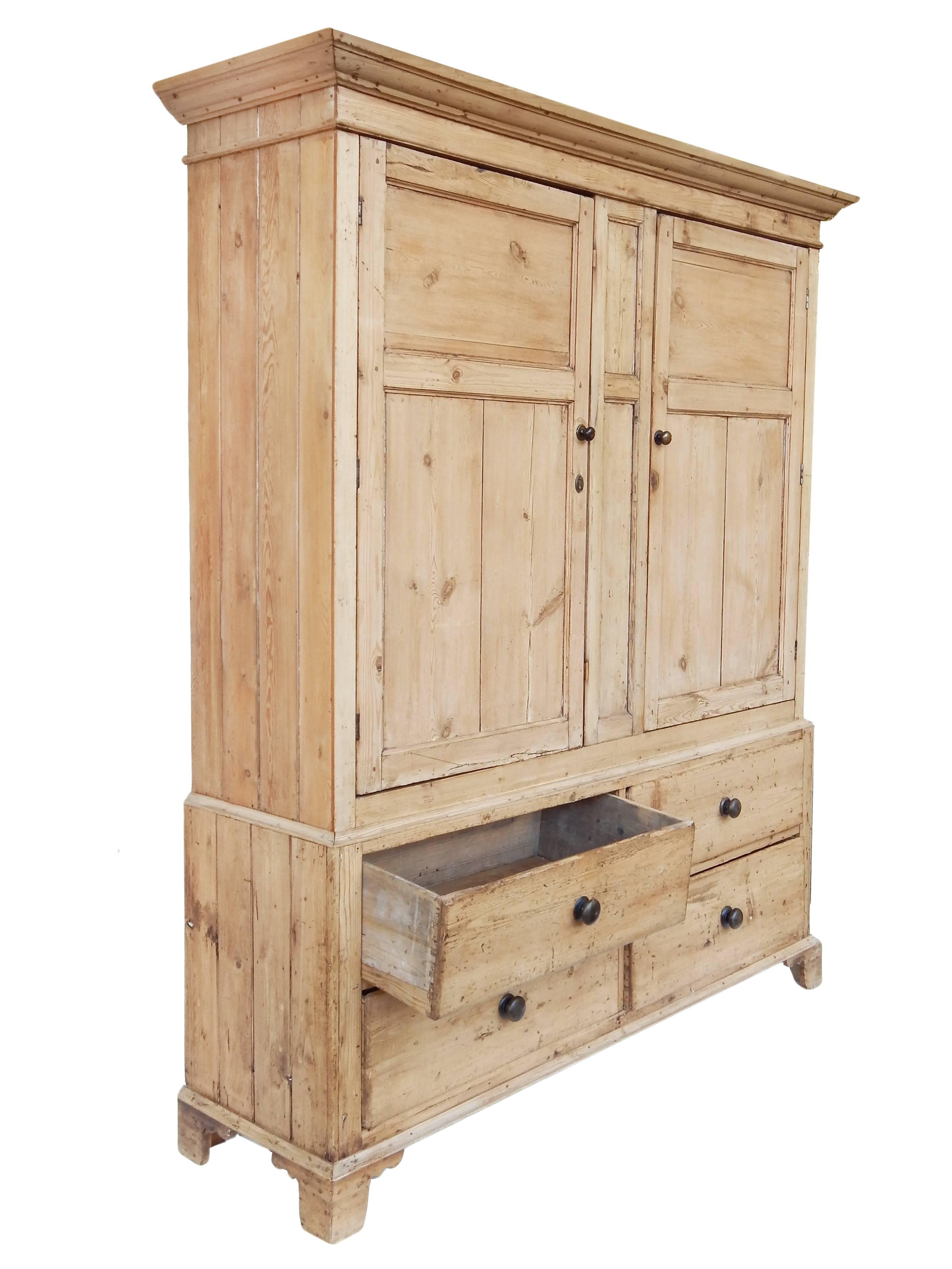 Pine 19th Century English Linen Press