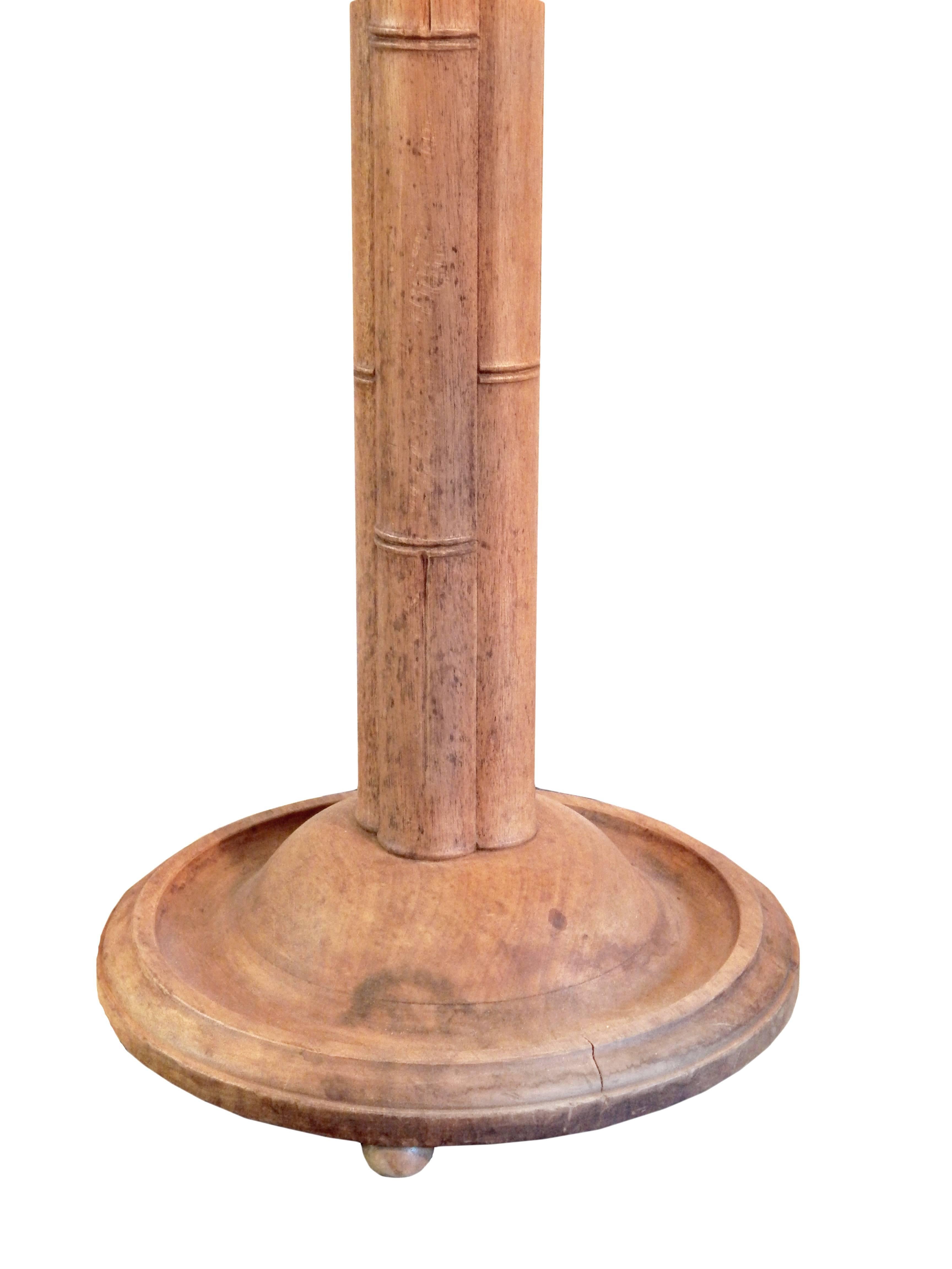 Pair of Tall Faux Bamboo Torchiere In Good Condition For Sale In Bridgehampton, NY