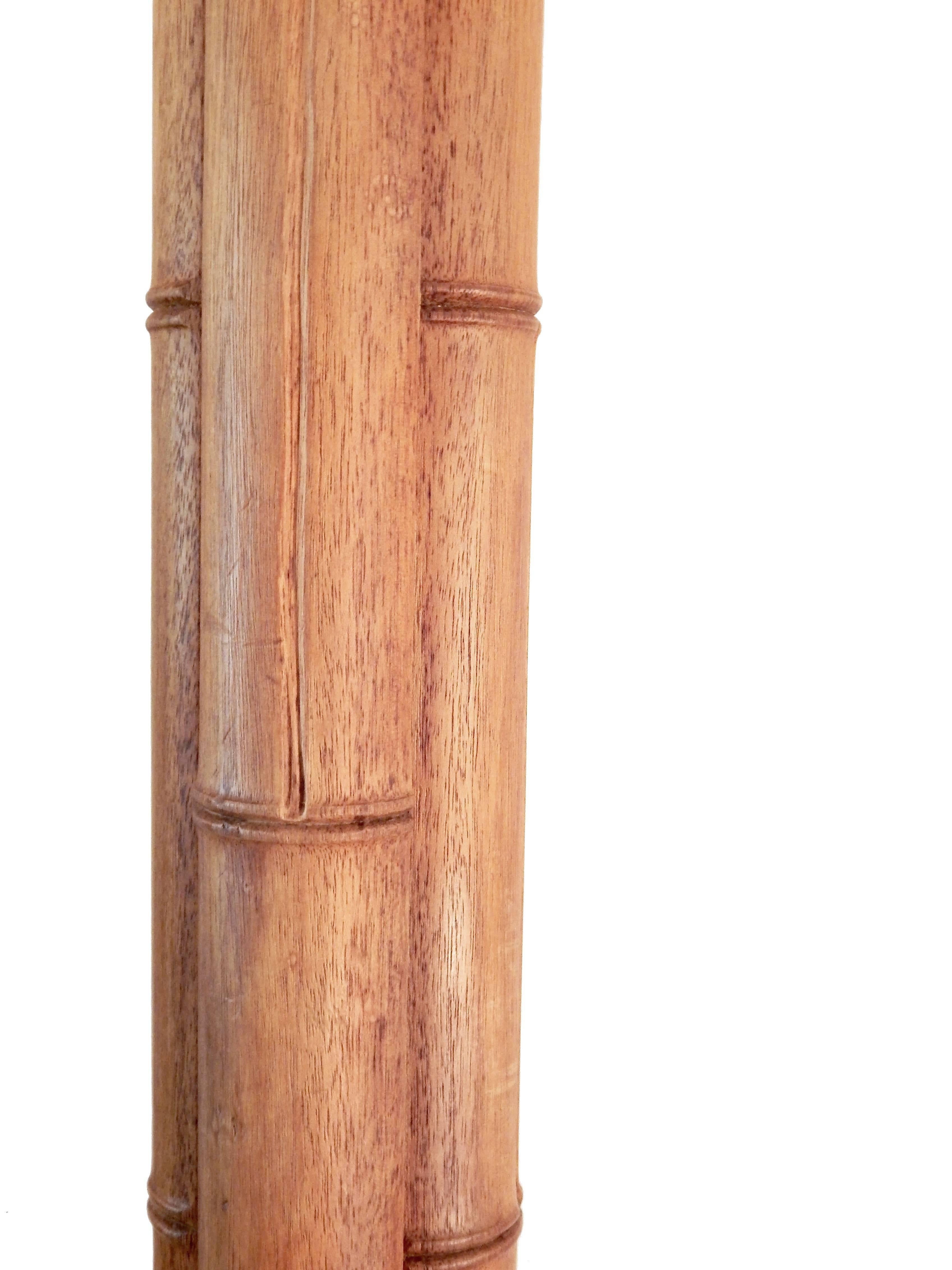 Mid-20th Century Pair of Tall Faux Bamboo Torchiere For Sale