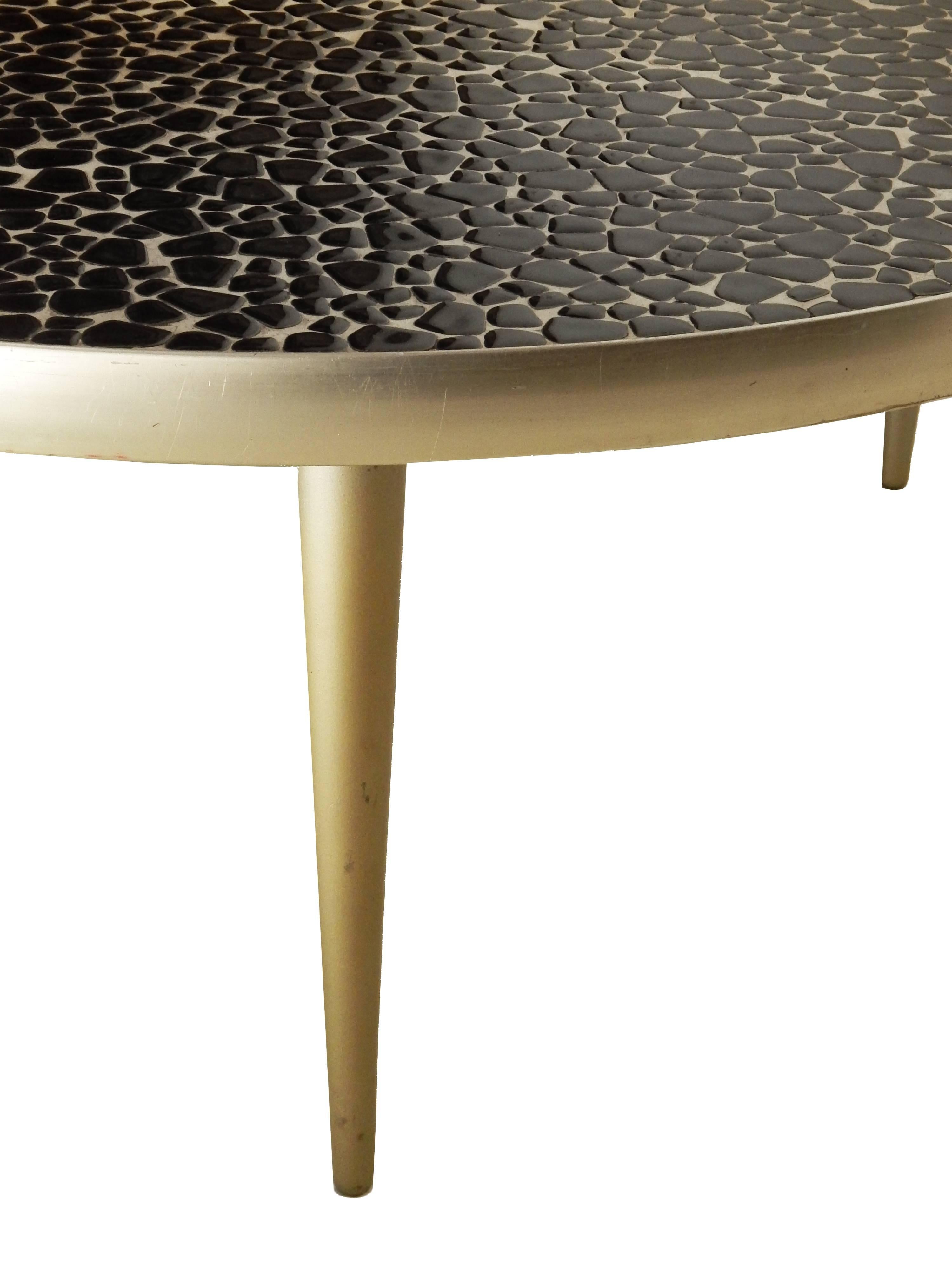 20th Century Mid-Century Mosaic Tile Coffee Table For Sale