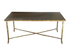 Brass Bagues Style Faux Bamboo Coffee Table