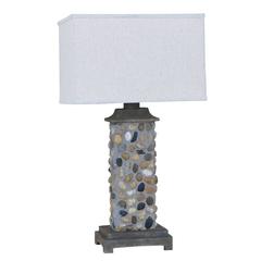 Indoor or Outdoor Rock and Resin Table Lamp