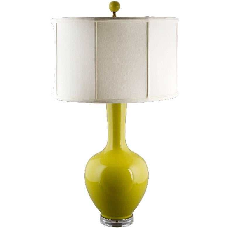 Yellow Ceramic Table Lamp For Sale