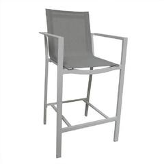Outdoor Gray on White Bar Chair