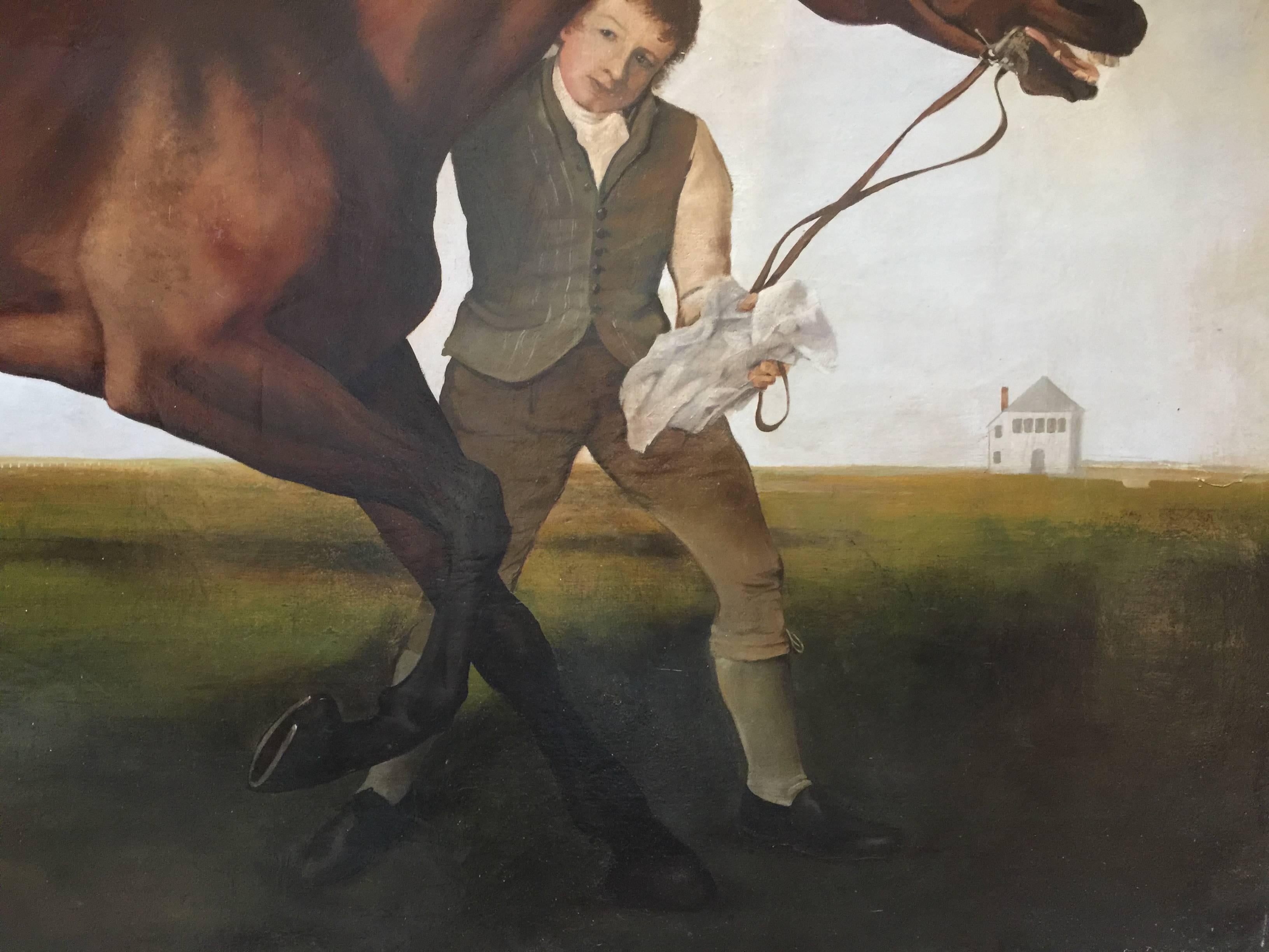 Great Britain (UK) Large Equestrian Oil Painting after George Stubbs For Sale