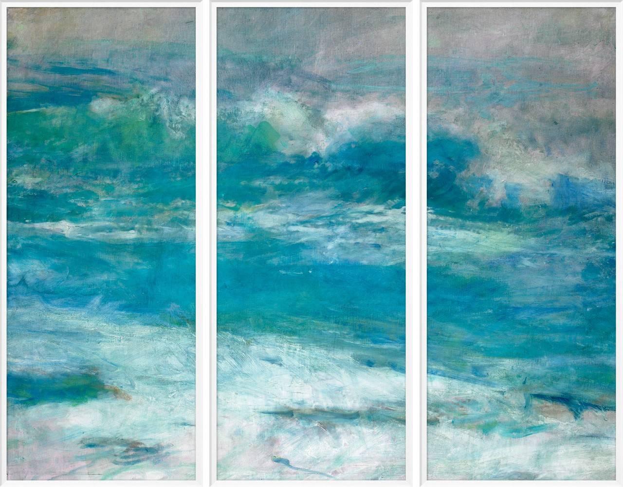 Morning Beach Triptych For Sale