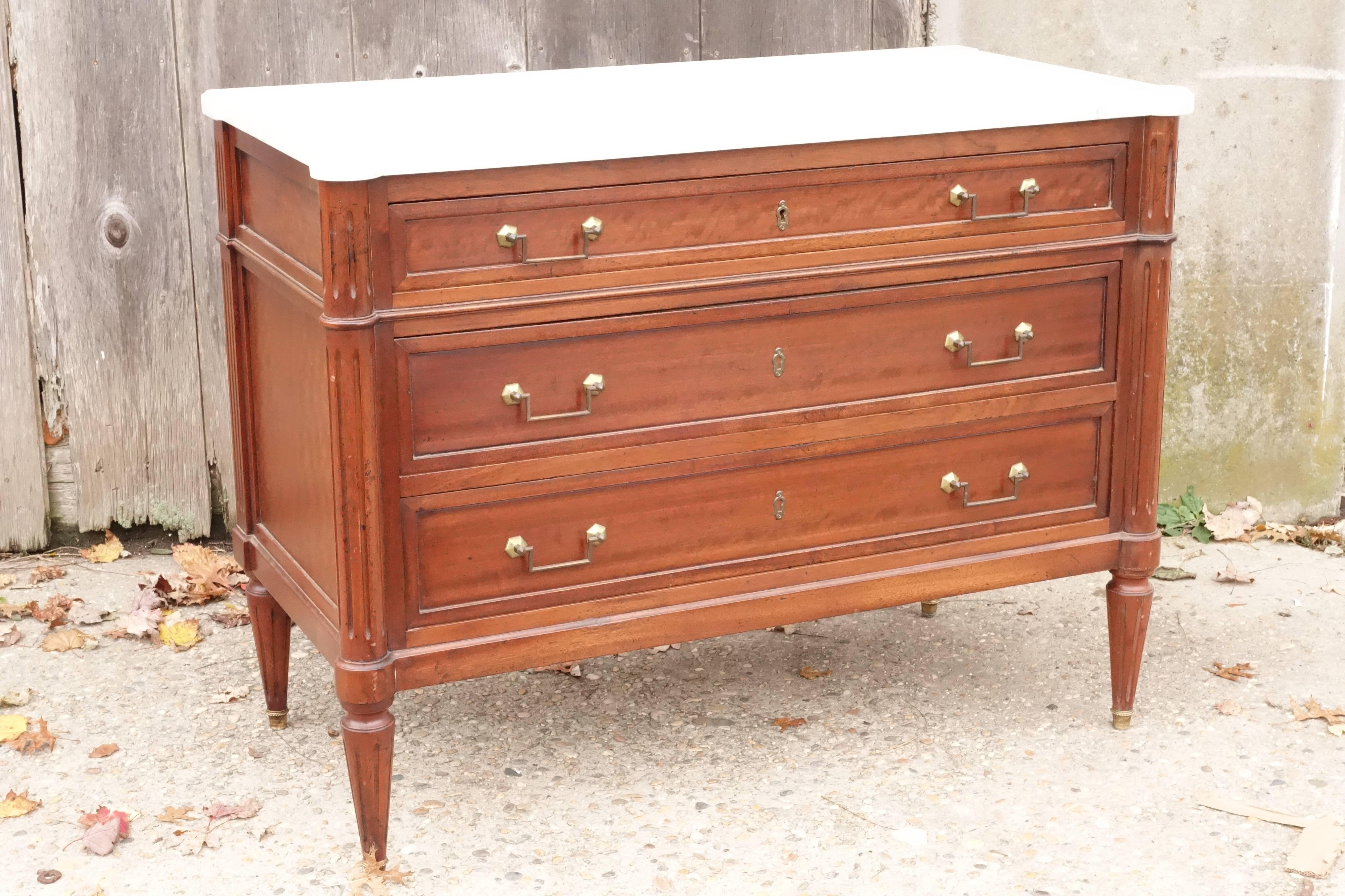 French marble-top commode. Please contact for more information.