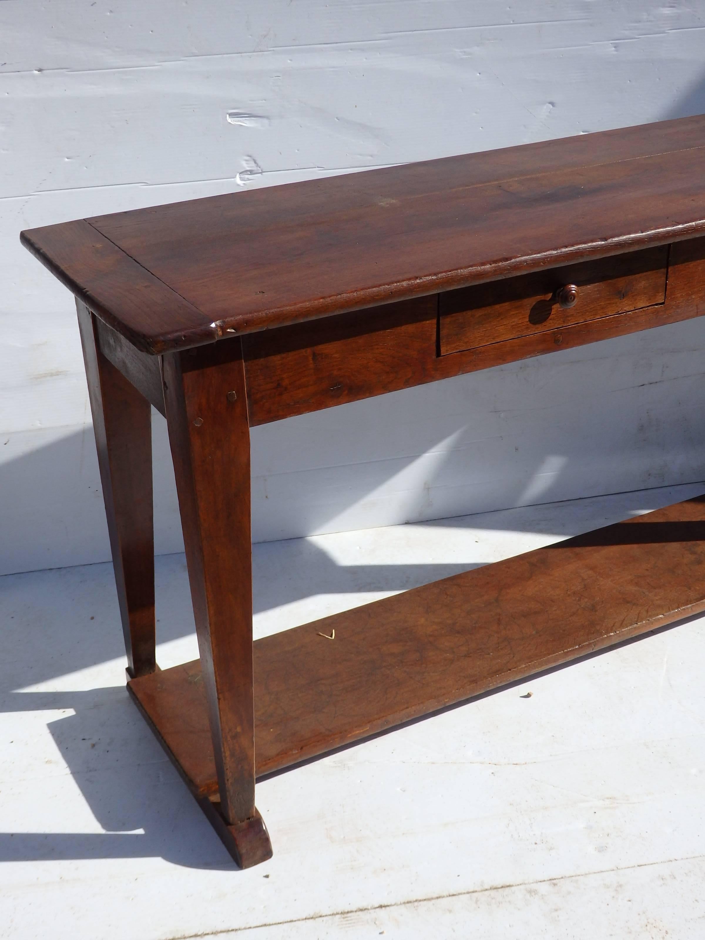 French Console Table with 2 Drawers In Good Condition In Bridgehampton, NY
