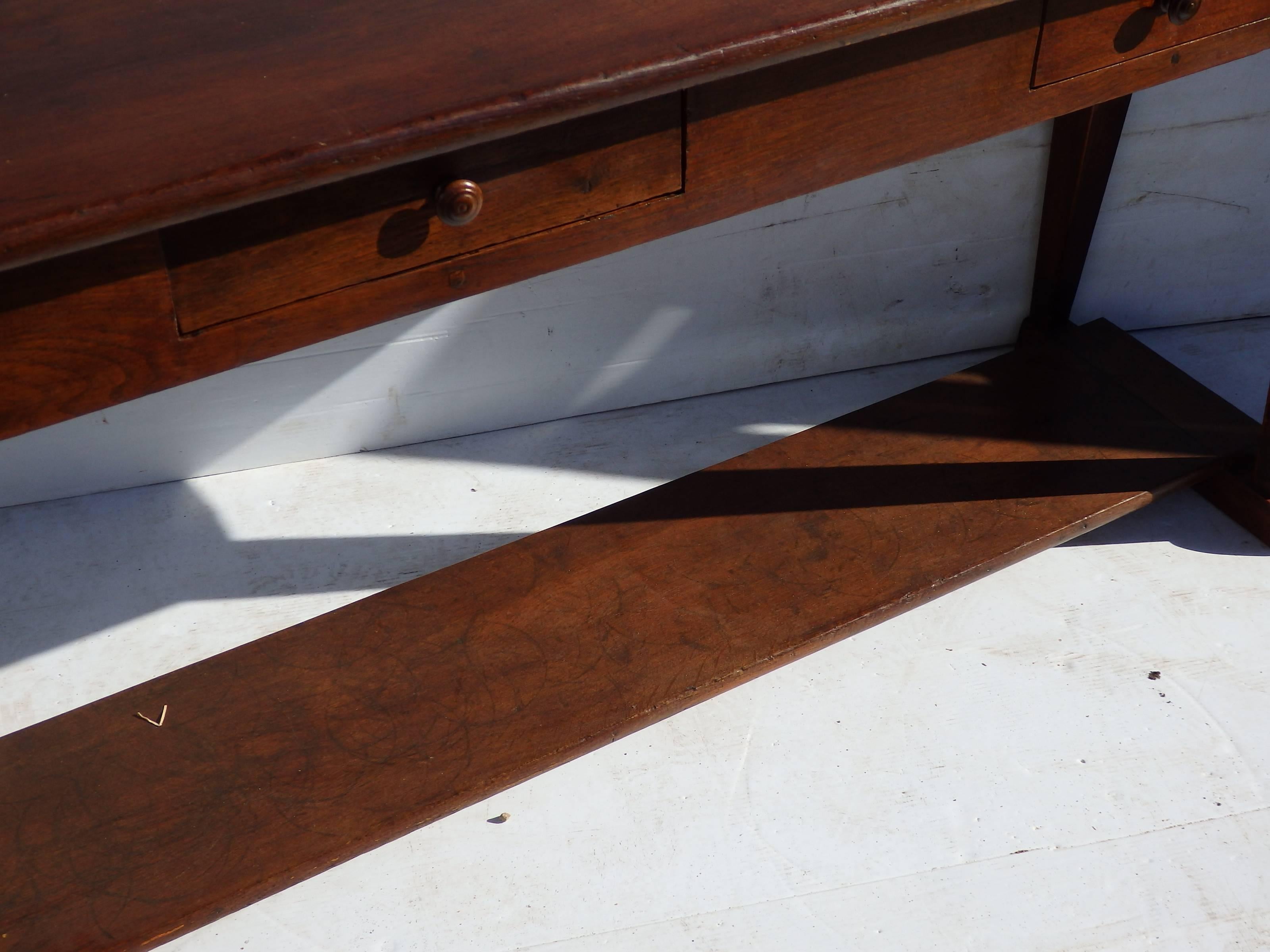 19th Century French Console Table with 2 Drawers