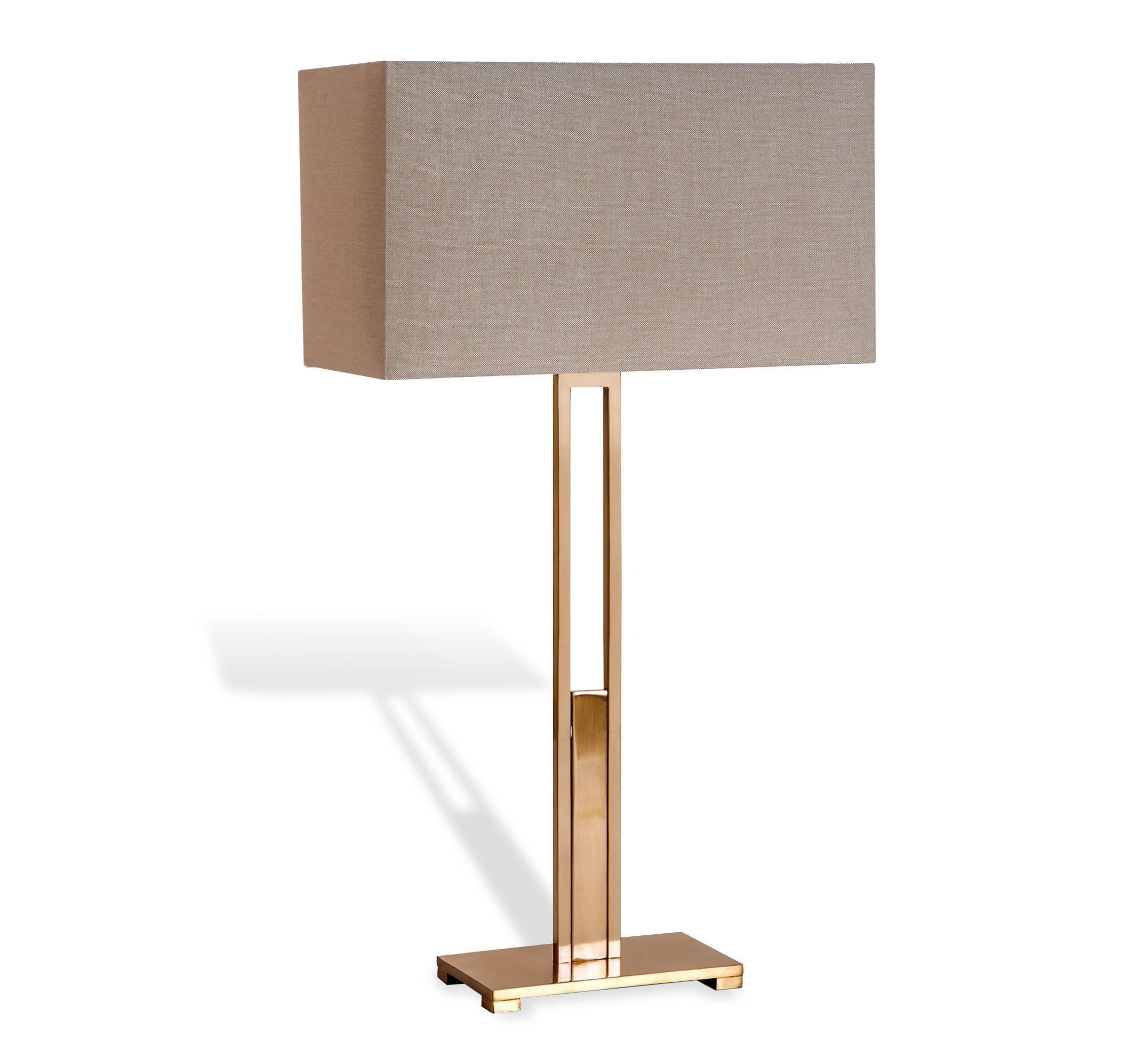 Metal and Antique Brass Table Lamp For Sale