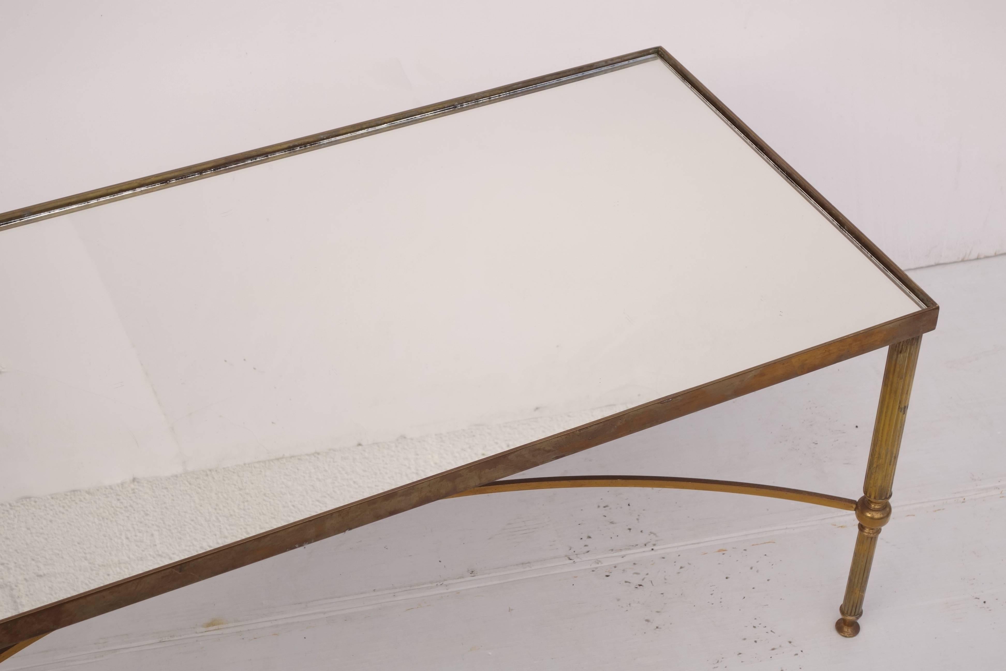 French Brass Coffee Table In Good Condition For Sale In Bridgehampton, NY