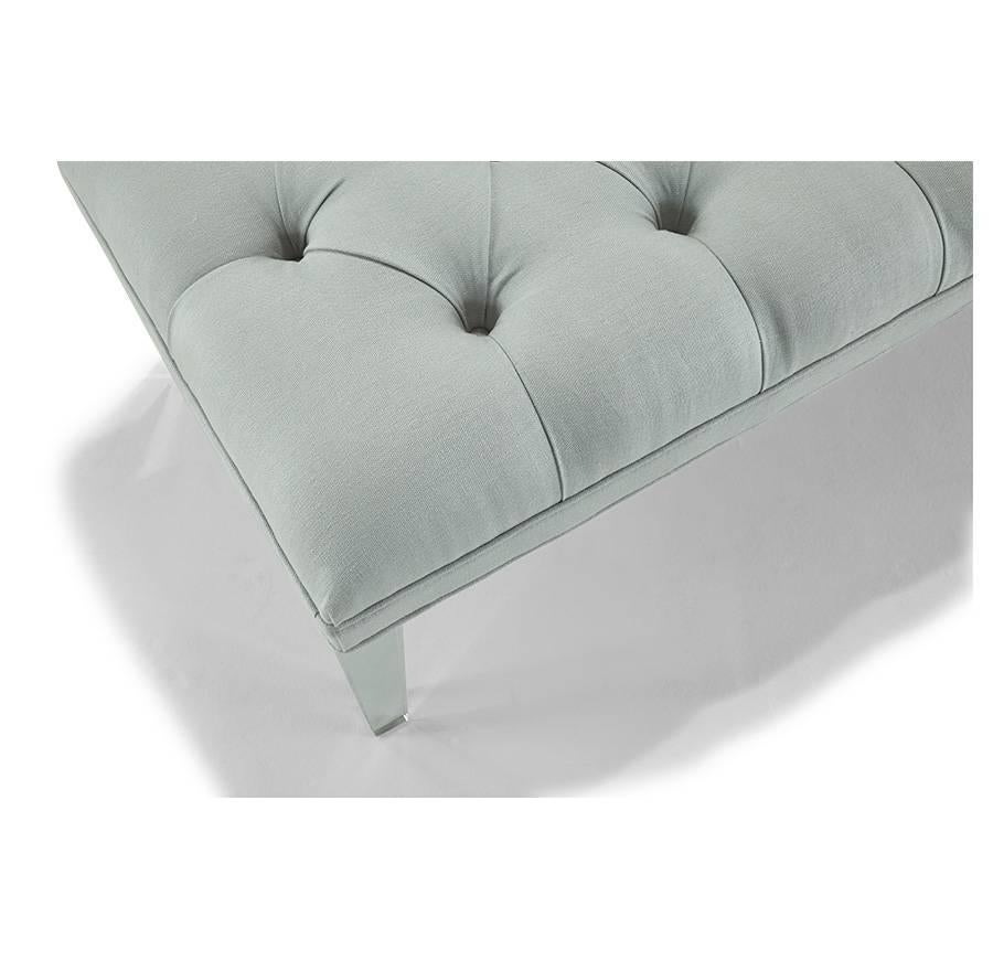 Tufted Cocktail Bench In Excellent Condition For Sale In Bridgehampton, NY