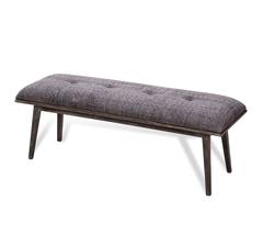 Modern Wood and Fabric Bench