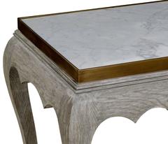Grey Oak Console Table with Marble Top