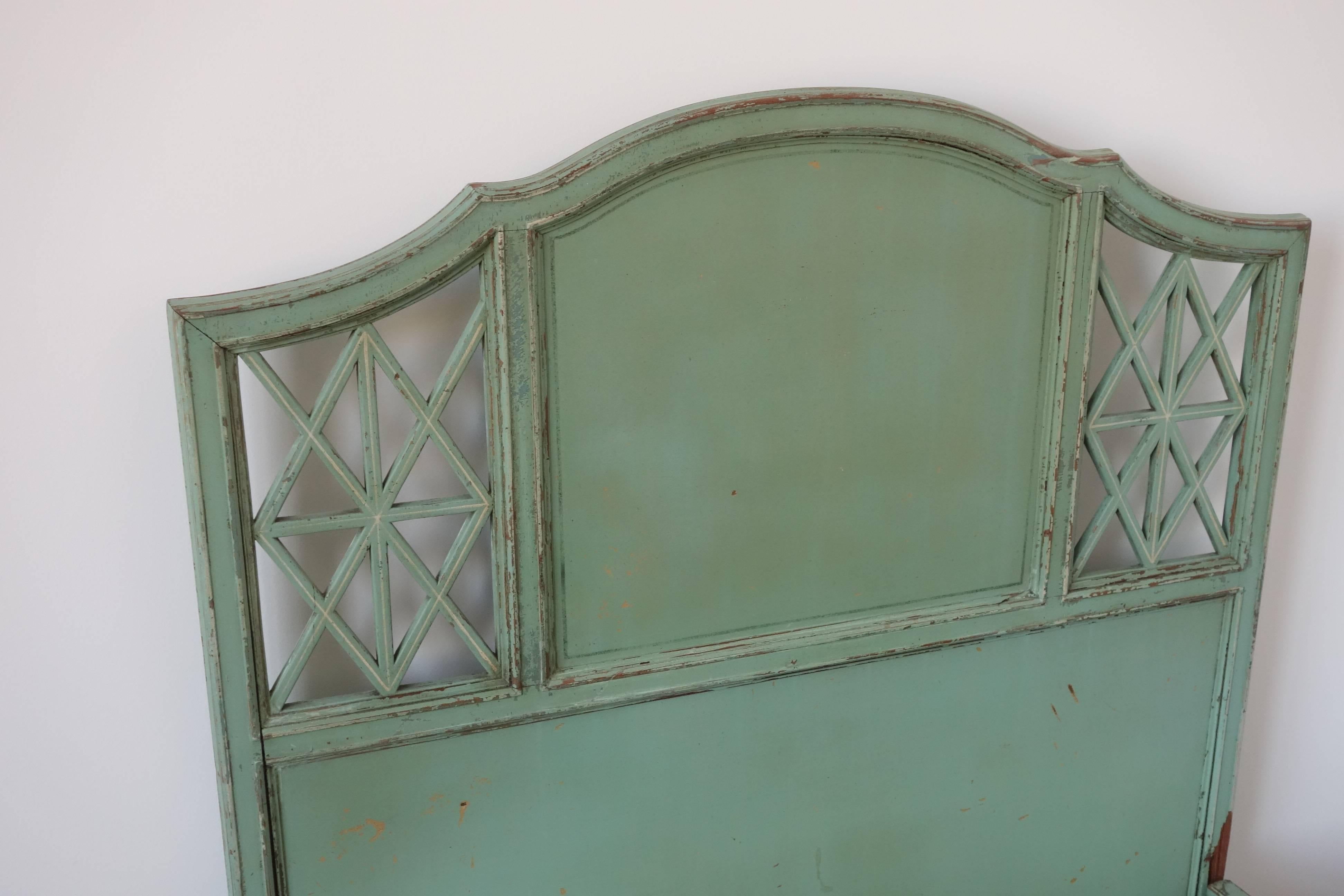 Green original paint. Good condition with small repair on the rail.