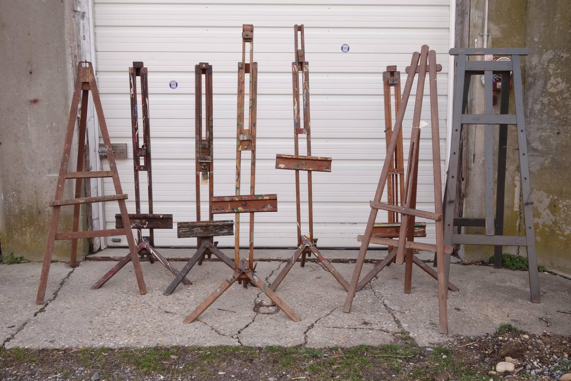 We have a collection of different style painters easels, with remains of old paint!

from $ 850 each.