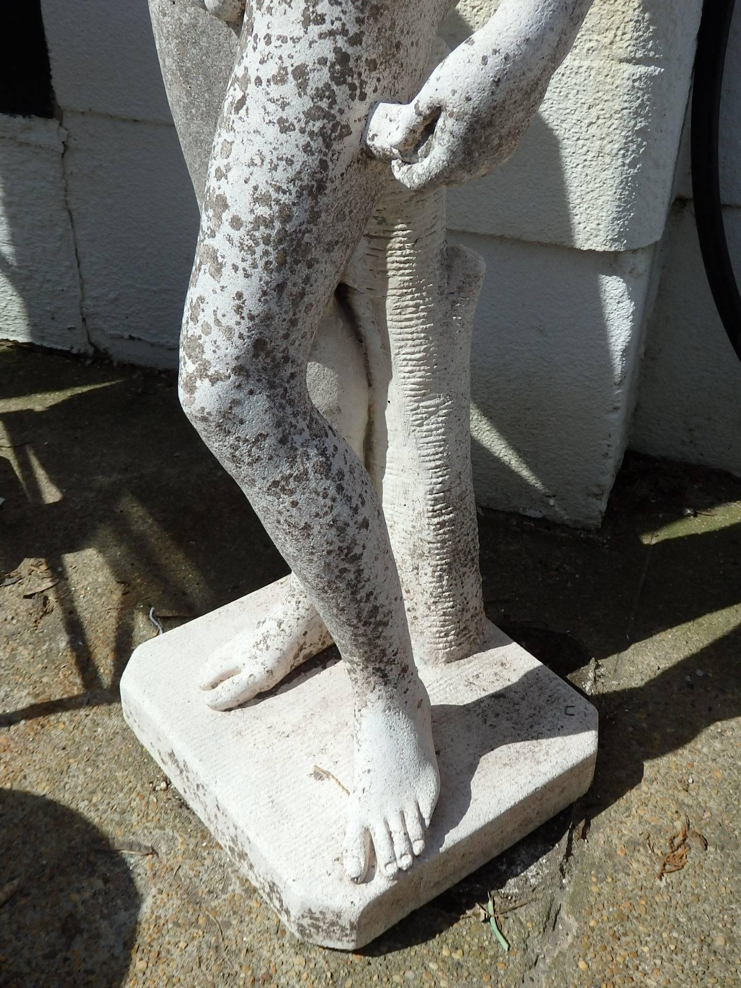 Early 20th Century Statue of a Young Man In Good Condition For Sale In Bridgehampton, NY