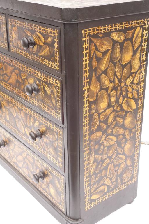 Decoupage English Dresser with Shell Design For Sale at 1stDibs