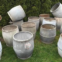 Ribbed Zinc Wash Tubs