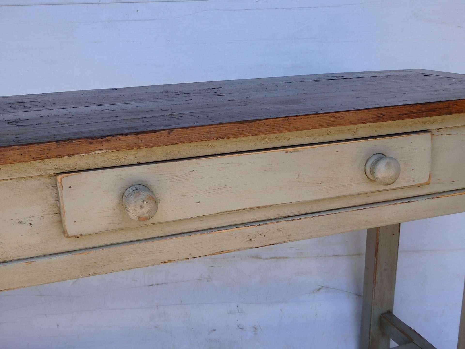 Long painted English 19th century serving table or console table.