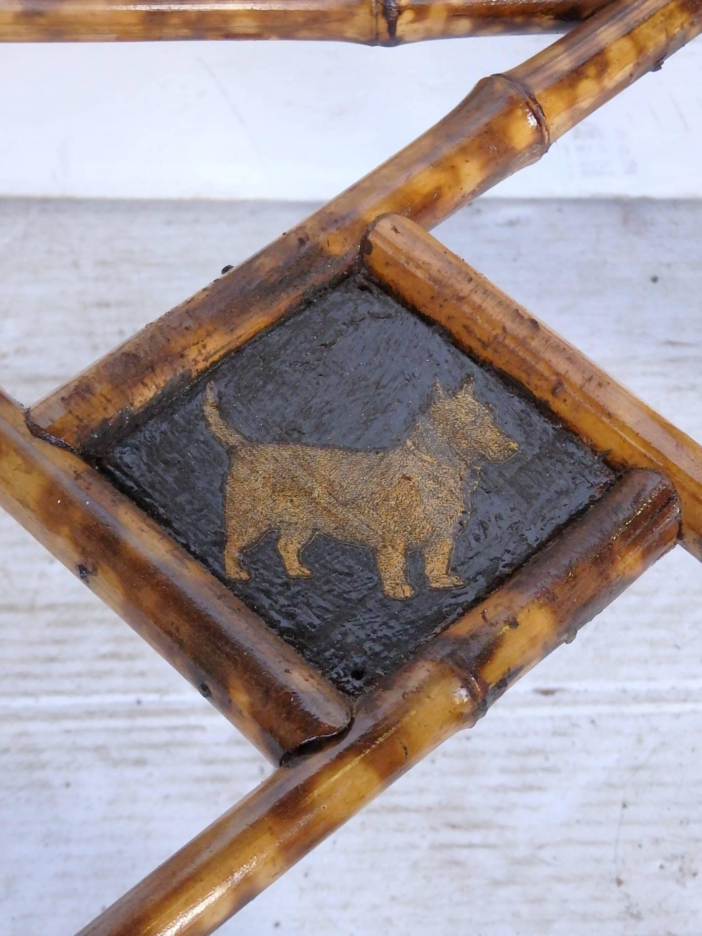 Mid-20th Century Bamboo Tables with Decoupage For Sale