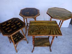 Bamboo Tables with Decoupage