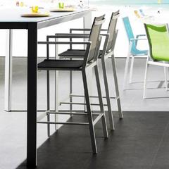 Outdoor Gray on White Bar Chair