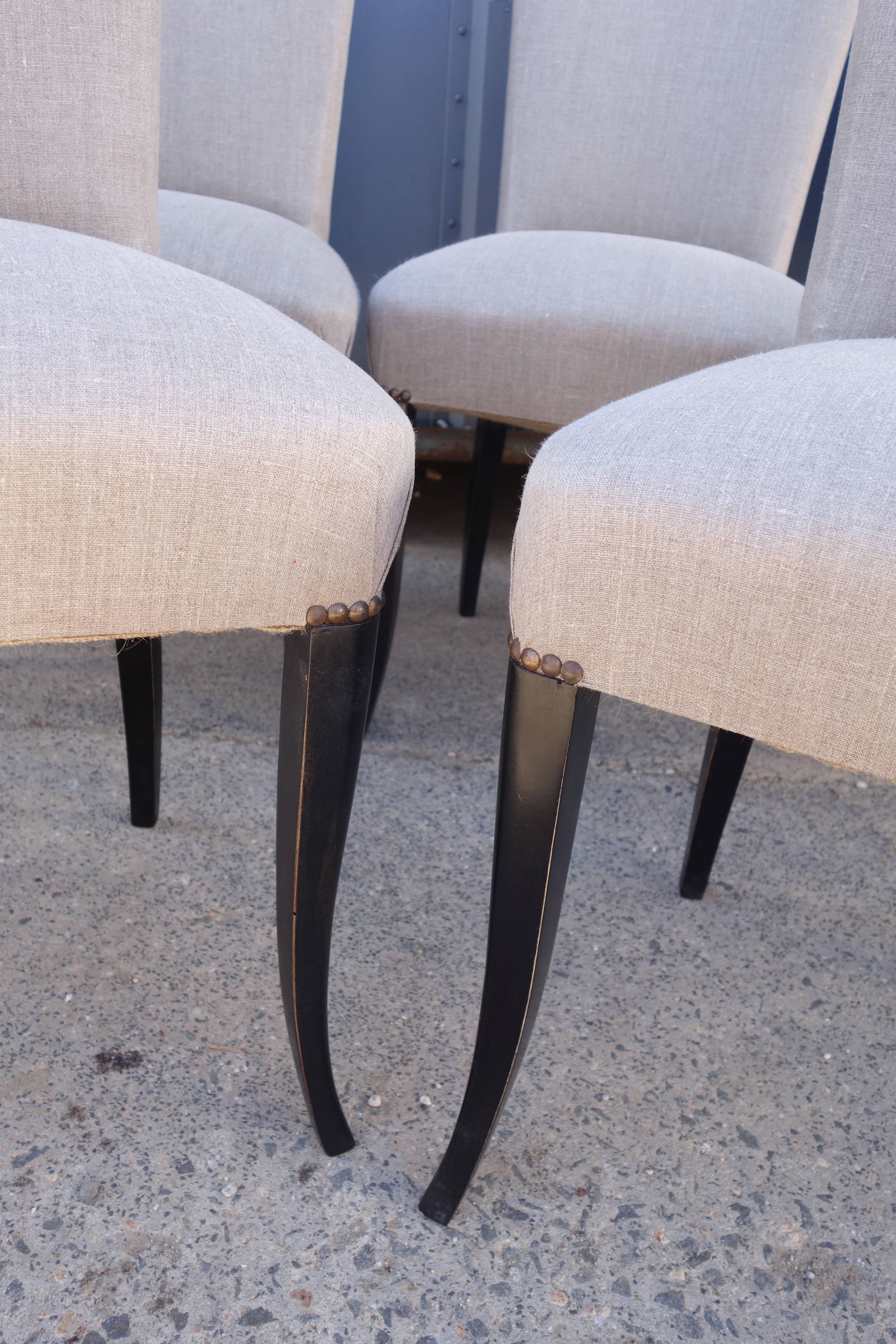 European Set of Eight French Dining Chairs For Sale