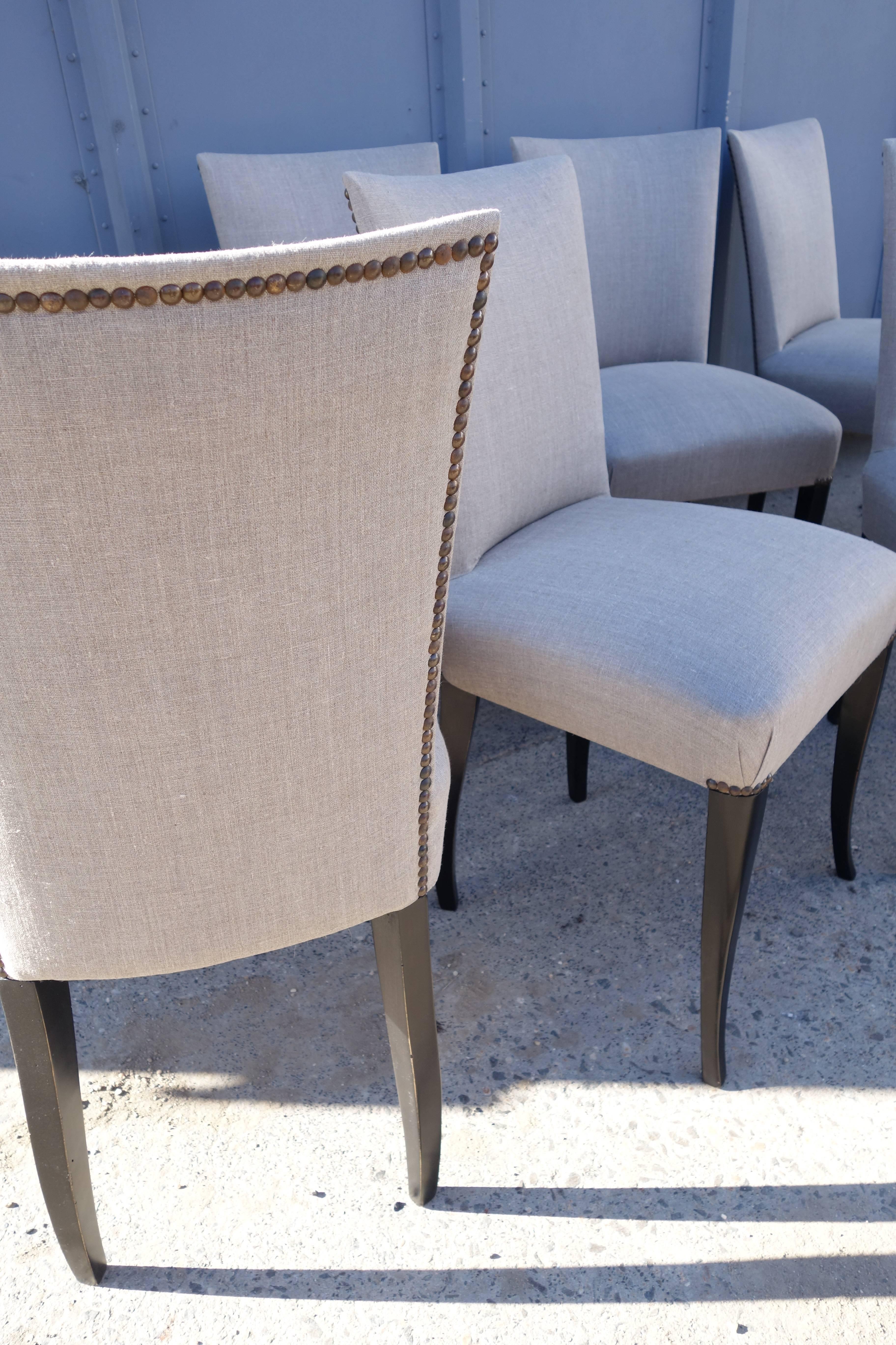Set of Eight French Dining Chairs In Good Condition For Sale In Bridgehampton, NY