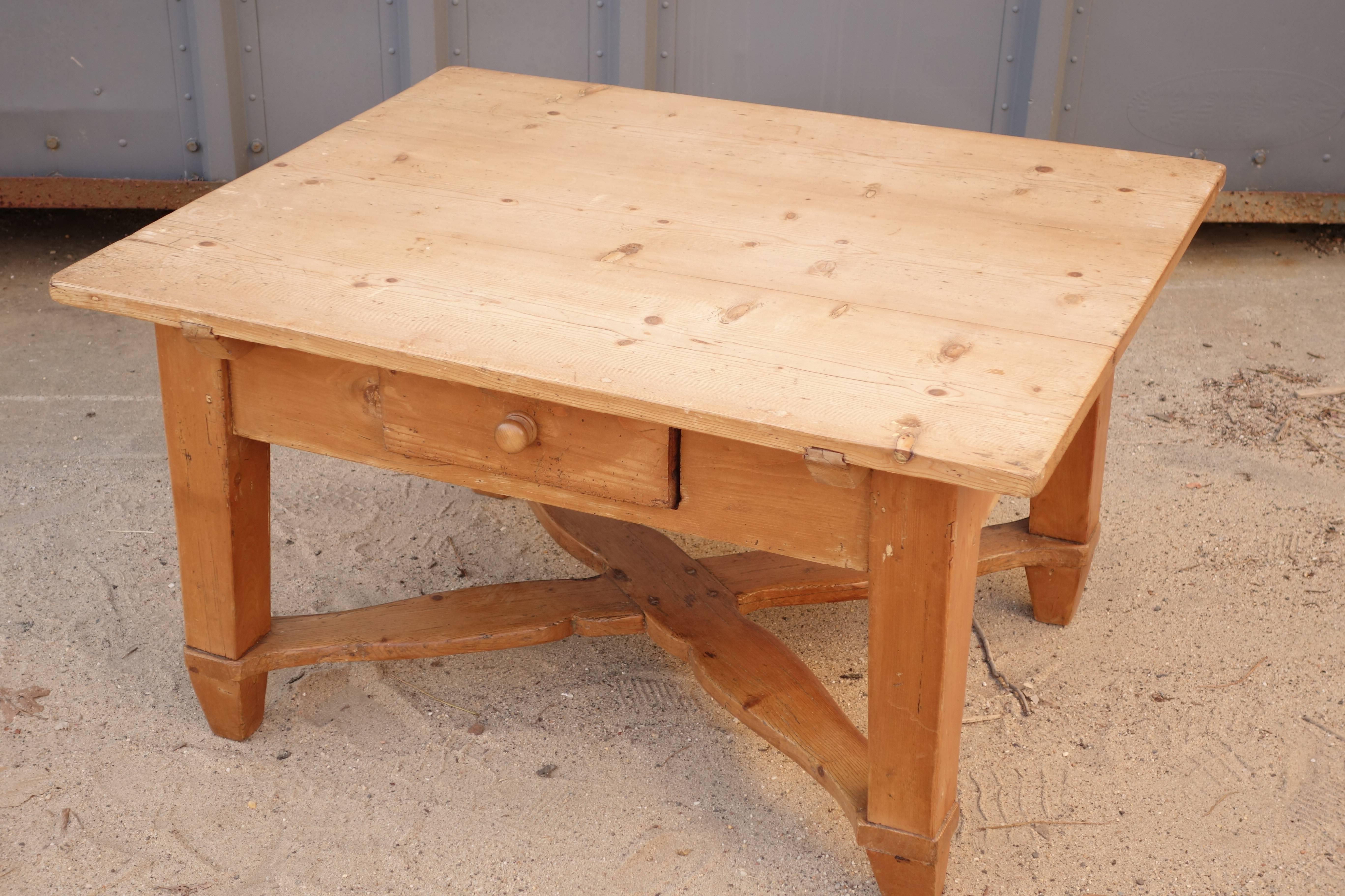 19th century Swedish country coffee table in pine.