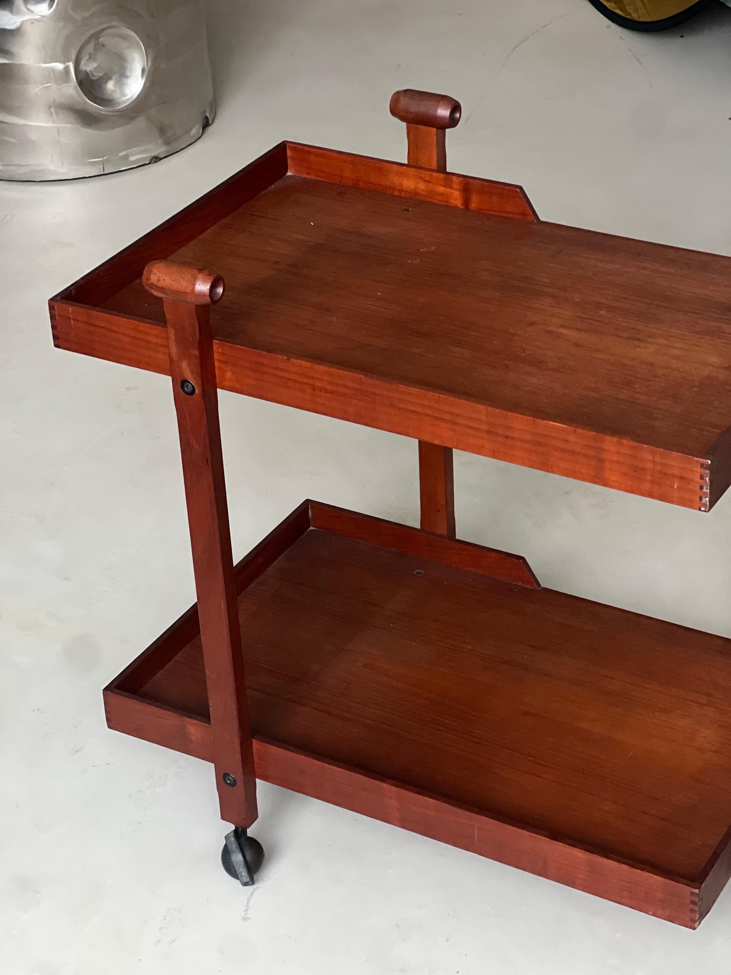 Chariot de bar/de service en bois par Franco Albini pour Poggi modèle cr-20, années 1950 en vente 4