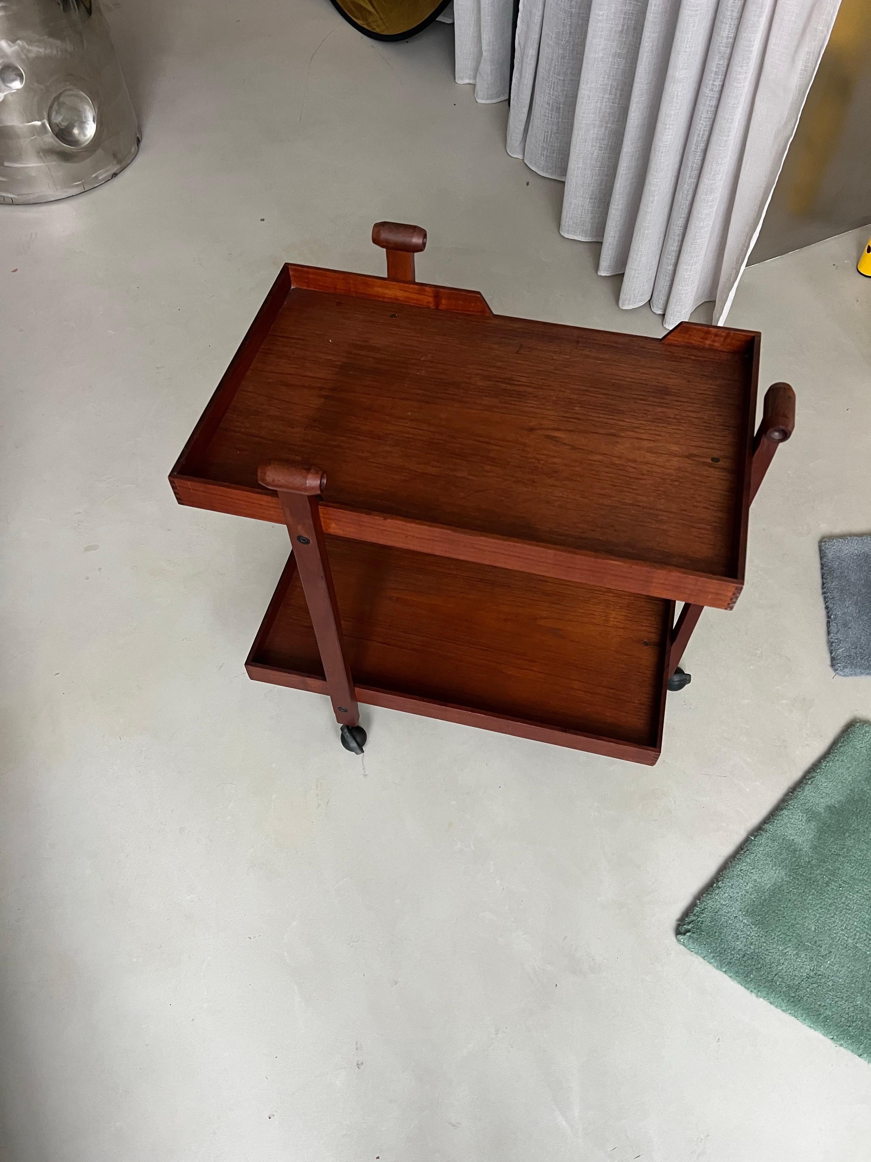 Chariot de bar/de service en bois par Franco Albini pour Poggi modèle cr-20, années 1950 en vente 9