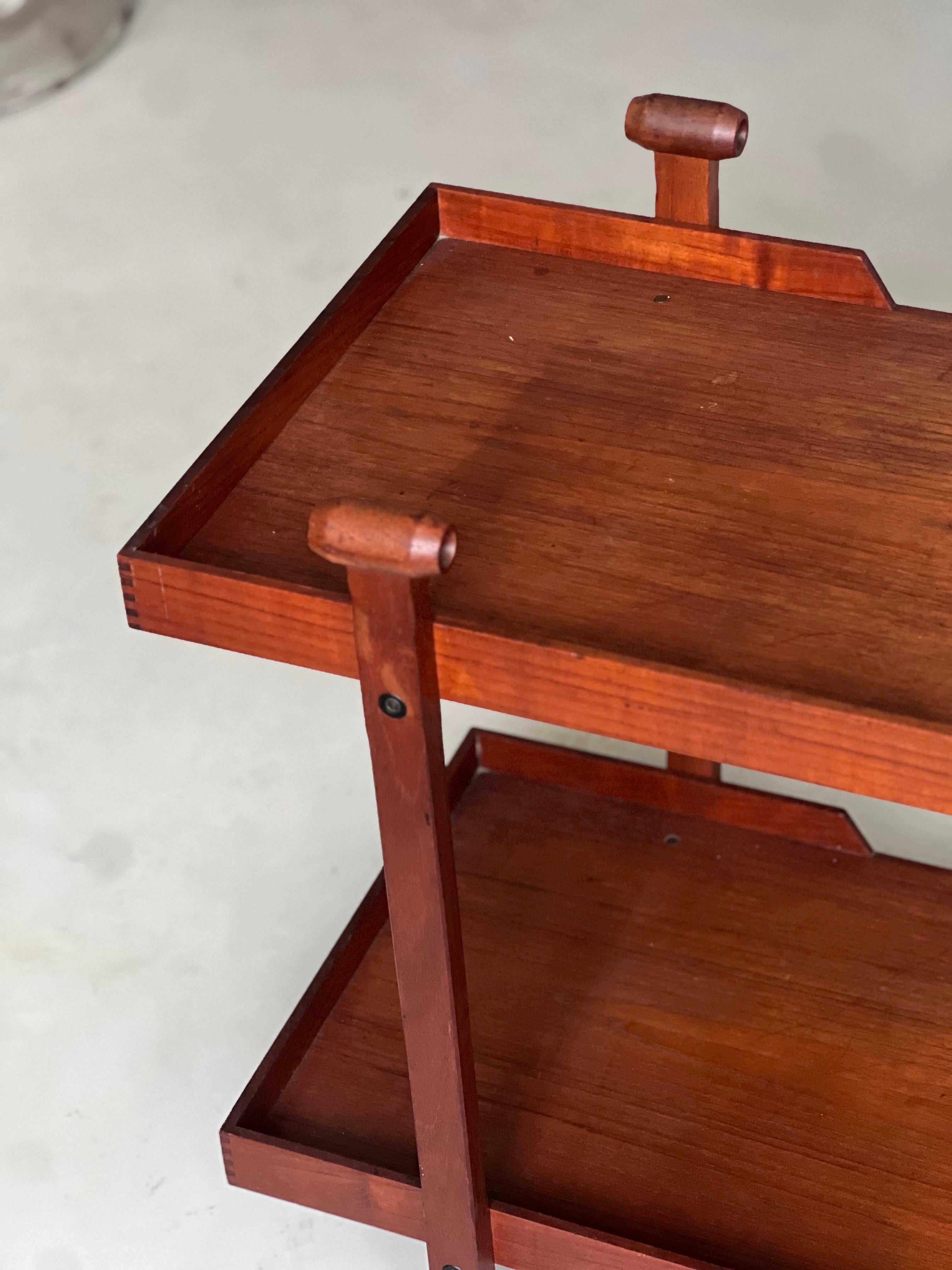 Chariot de bar/de service en bois par Franco Albini pour Poggi modèle cr-20, années 1950 en vente 10