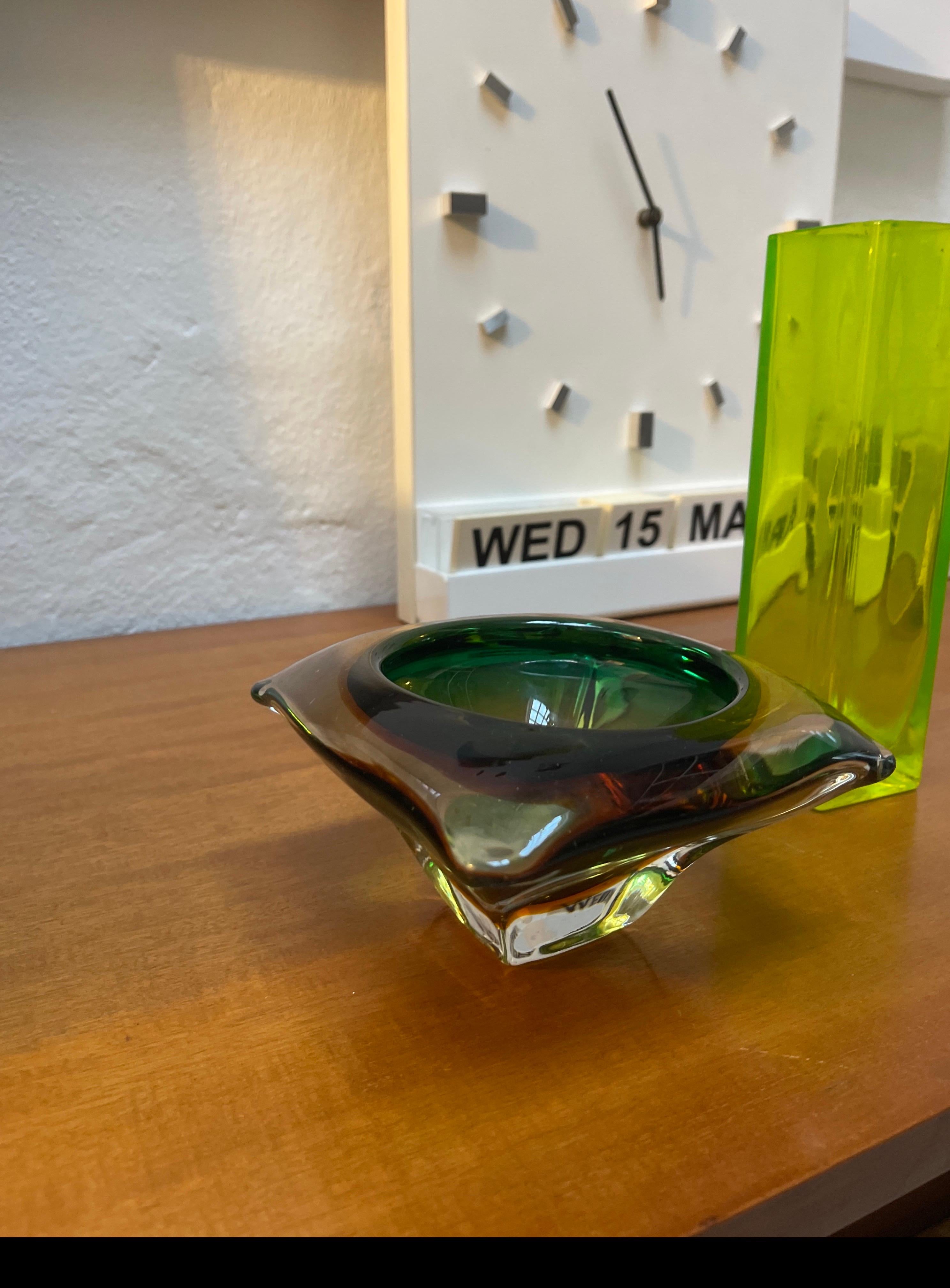 Vintage Italian Glass Aschenbecher, massives 