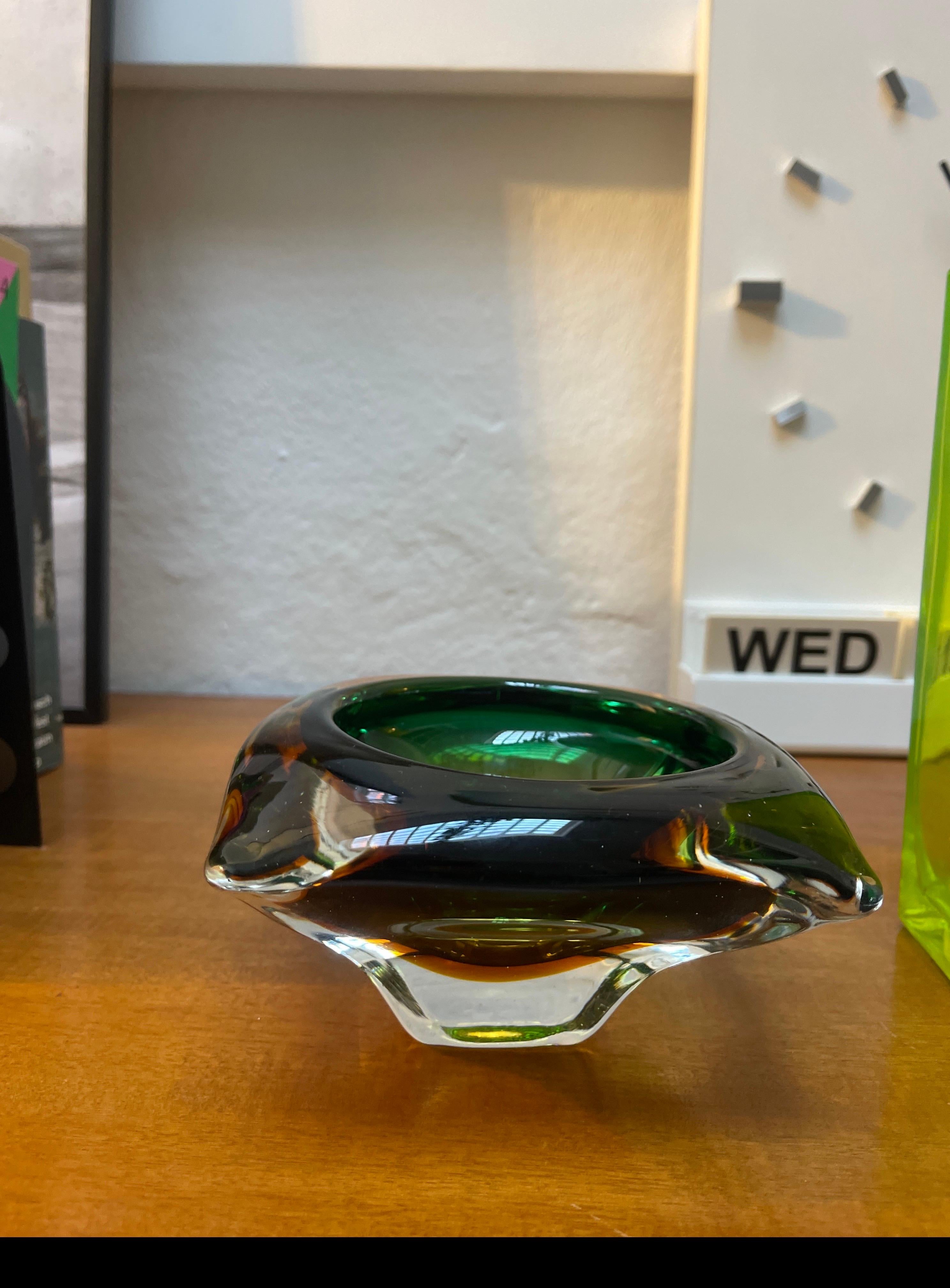 Vintage Italian Glass Aschenbecher, massives 