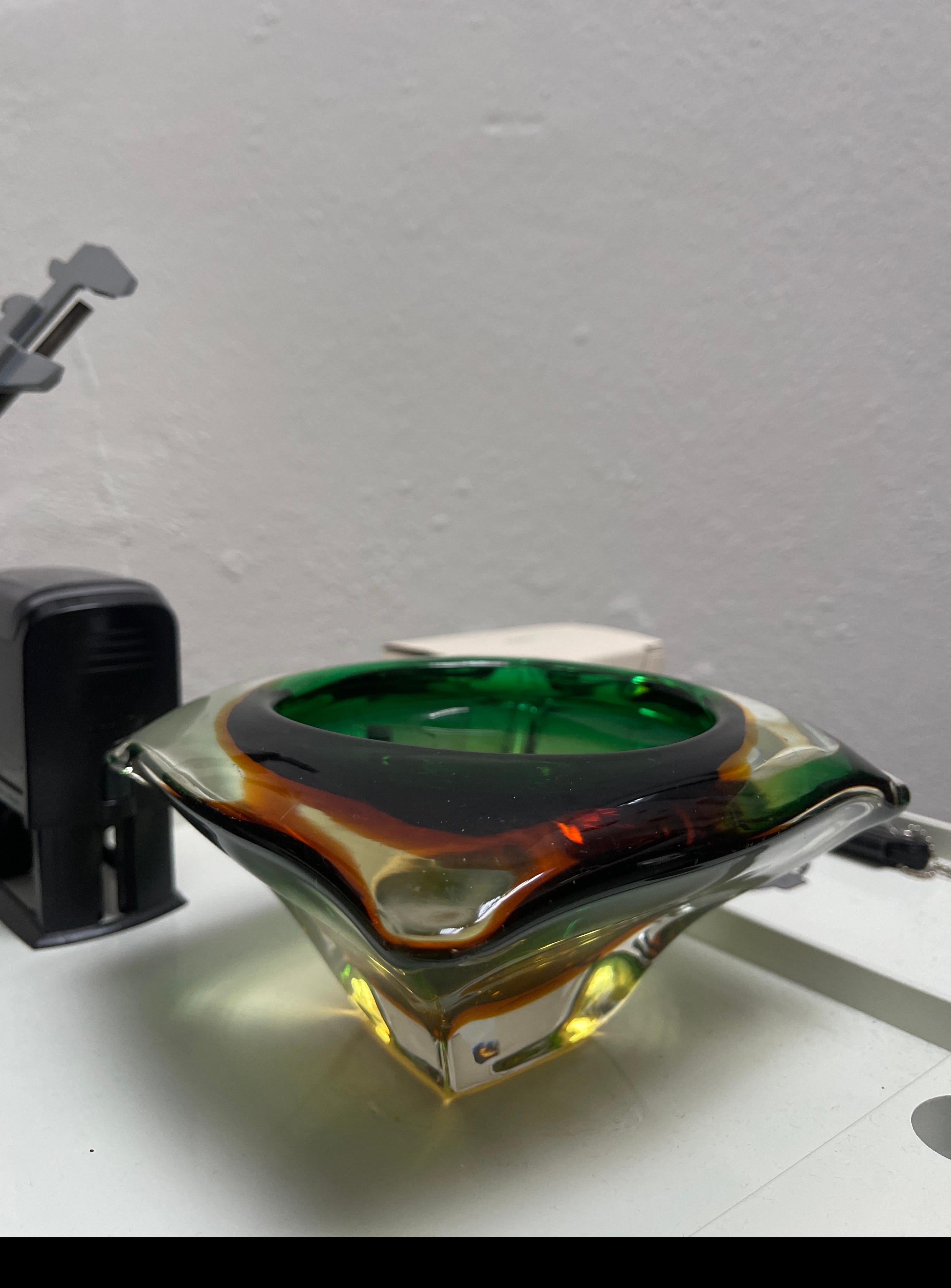 Vintage Italian Glass Aschenbecher, massives 