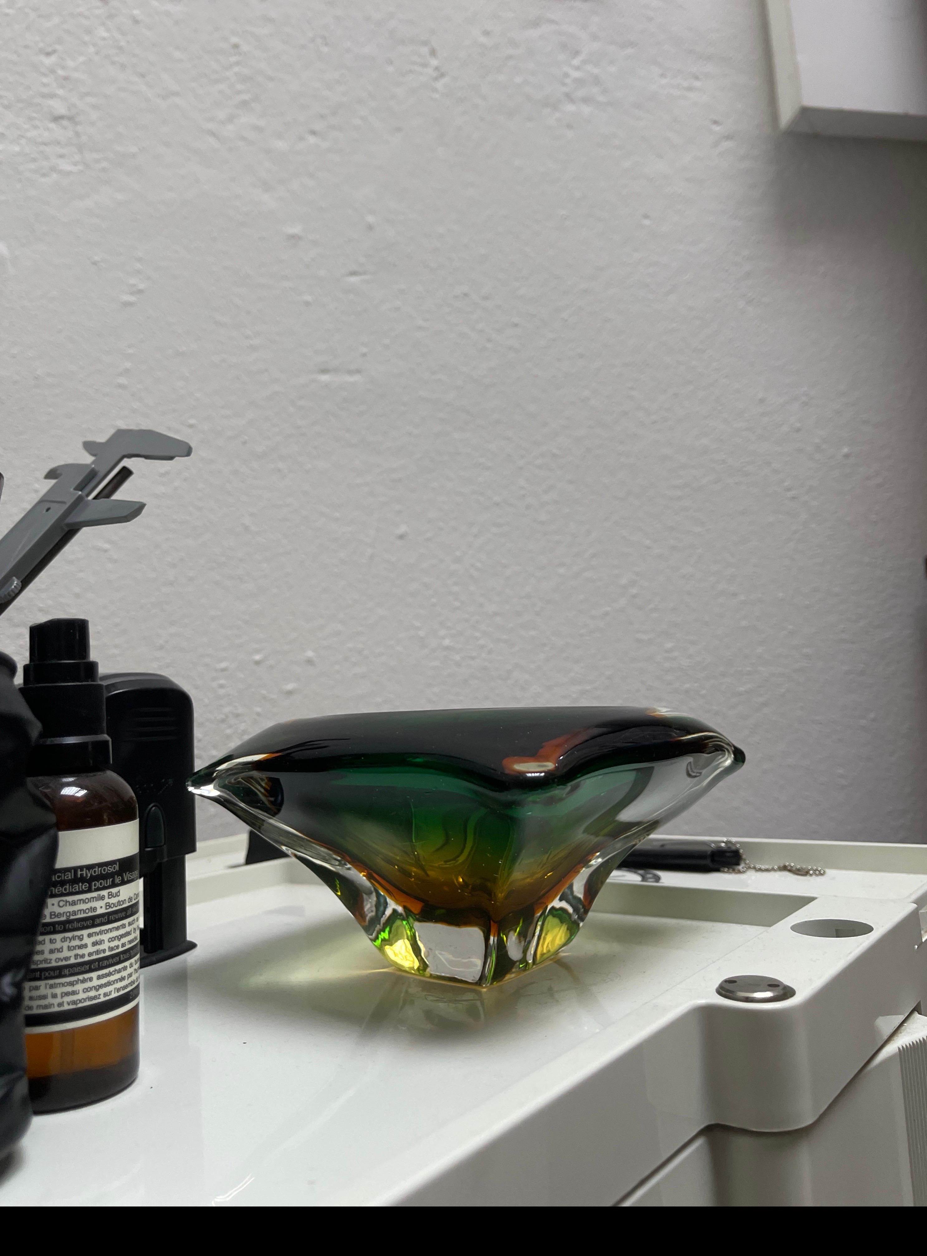 Vintage Italian Glass Aschenbecher, massives 