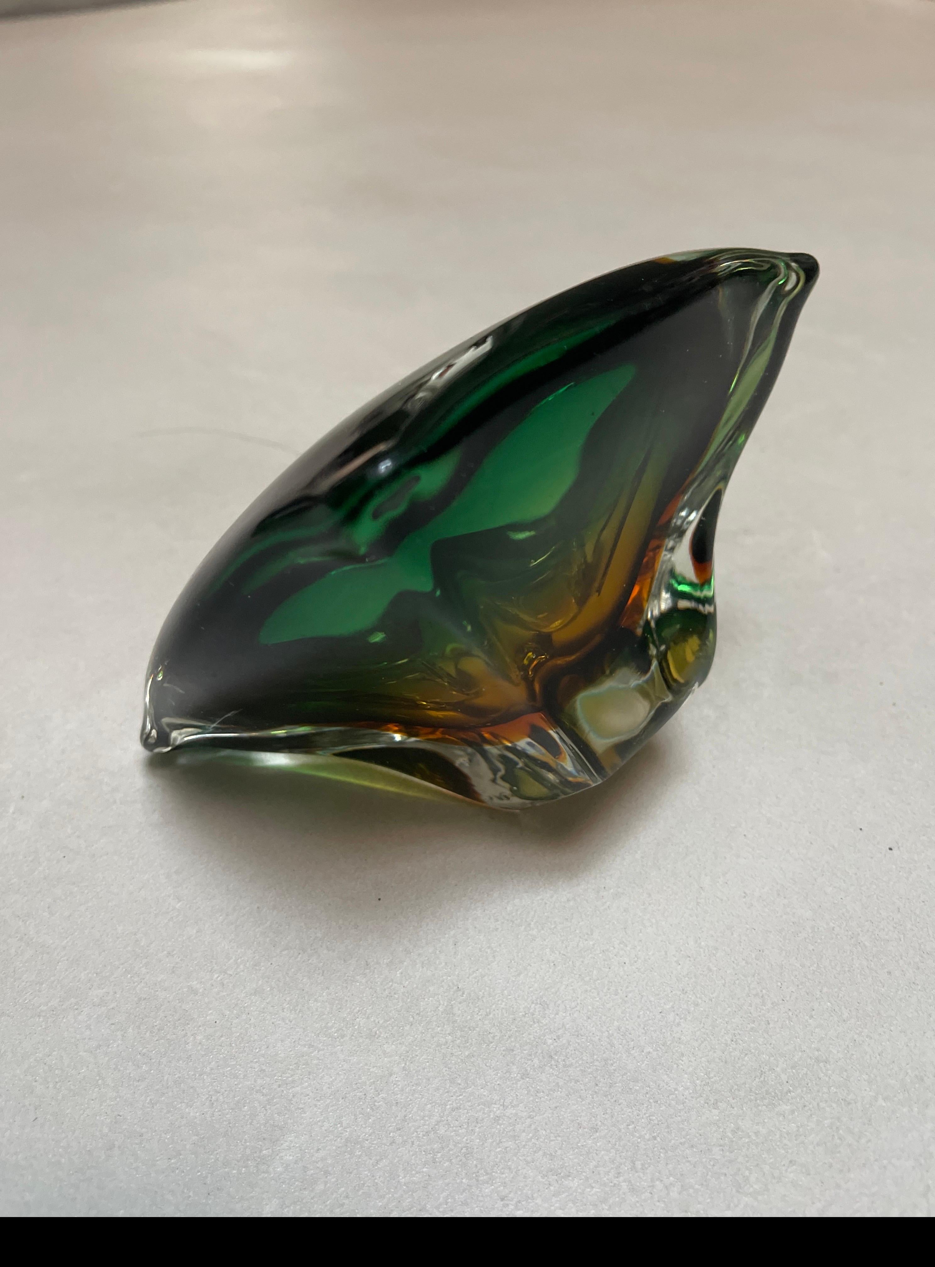 Vintage Italian Glass Aschenbecher, massives 