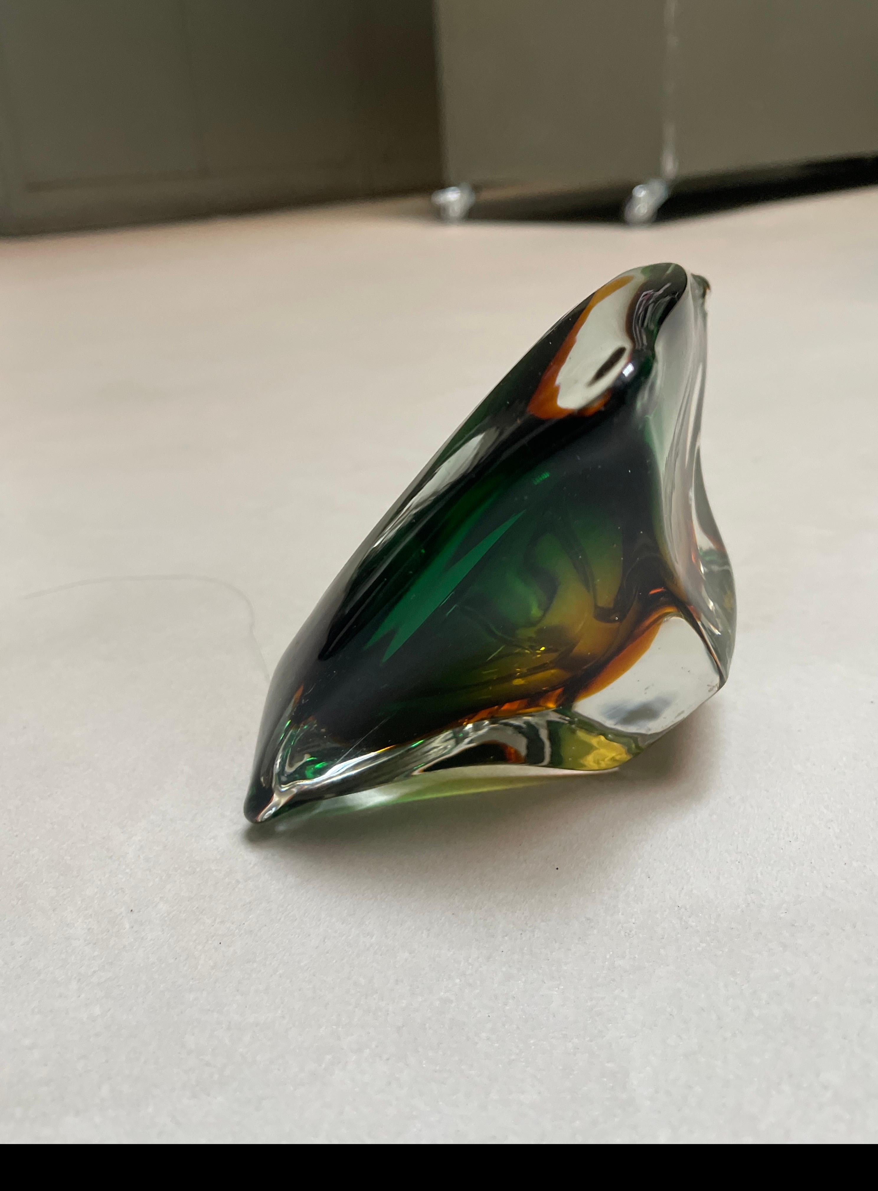 Vintage Italian Glass Aschenbecher, massives 