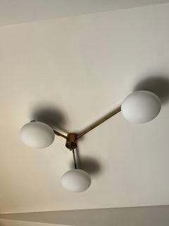 Lampadario italiano di metà secolo in ottone Angelo Lelii